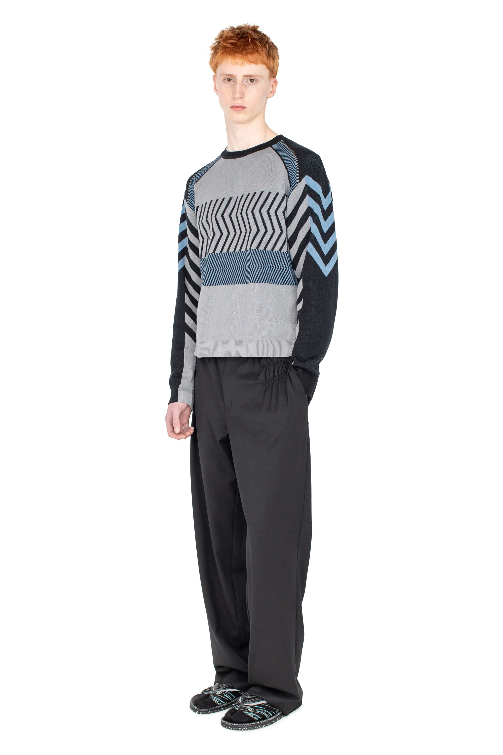KIKO KOSTADINOV GIZI PANELLED JUMPER - BLACK & GREY & BLUE
