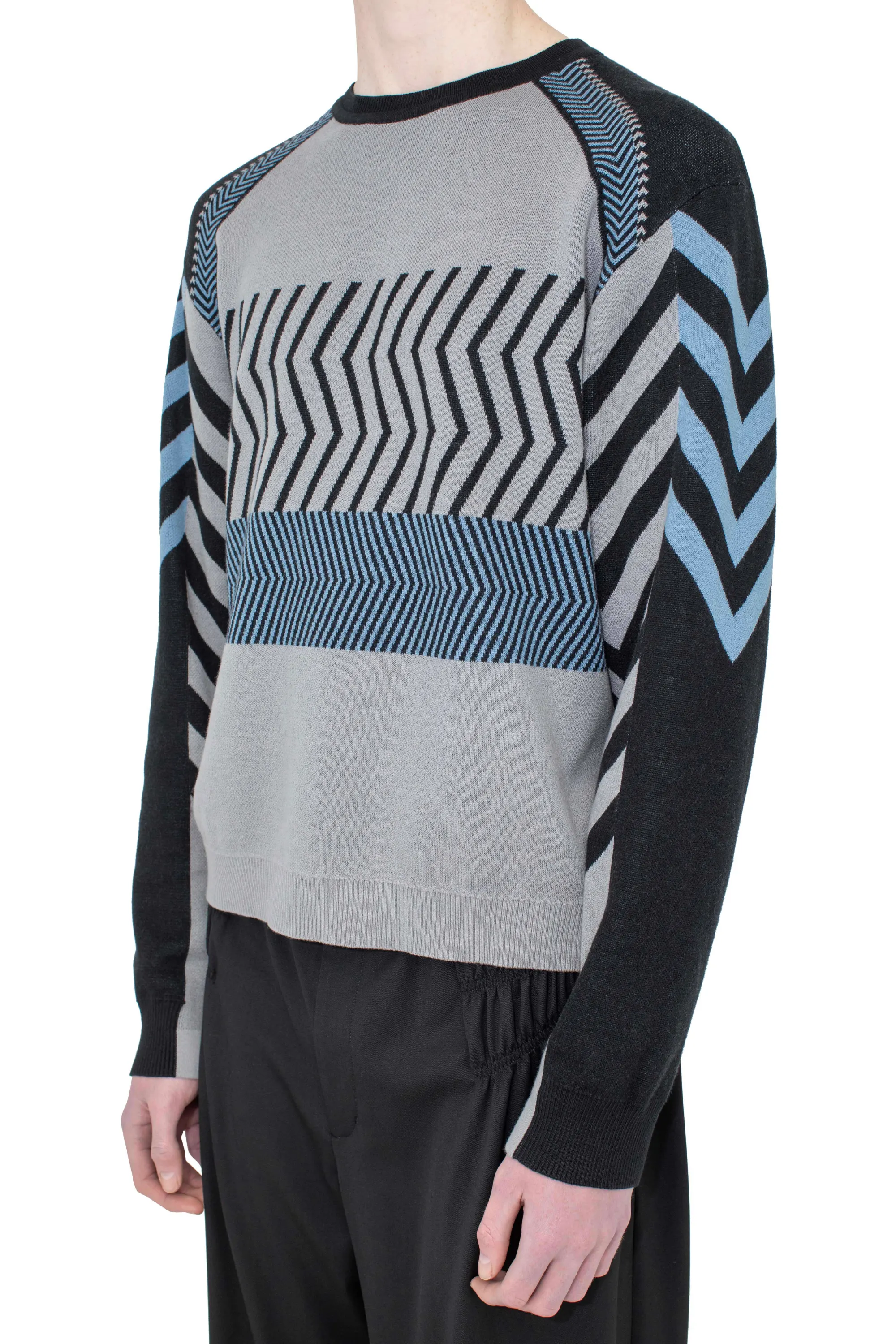KIKO KOSTADINOV GIZI PANELLED JUMPER - BLACK & GREY & BLUE