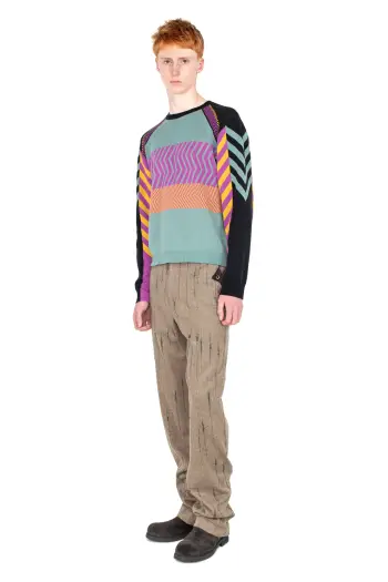 KIKO KOSTADINOV GIZI PANELLED JUMPER - BLACK & TURQUOISE & LILAC