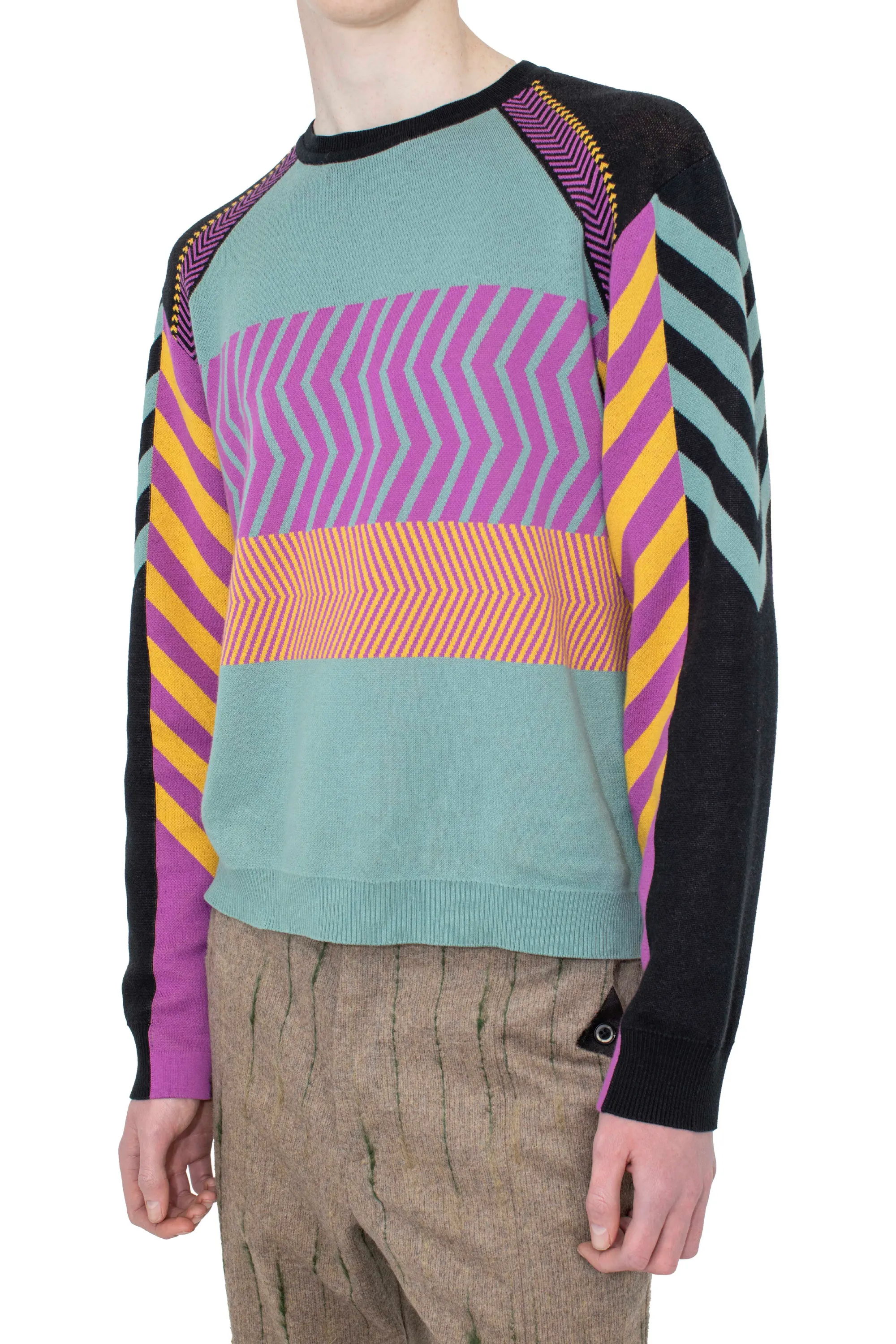 KIKO KOSTADINOV GIZI PANELLED JUMPER - BLACK & TURQUOISE & LILAC