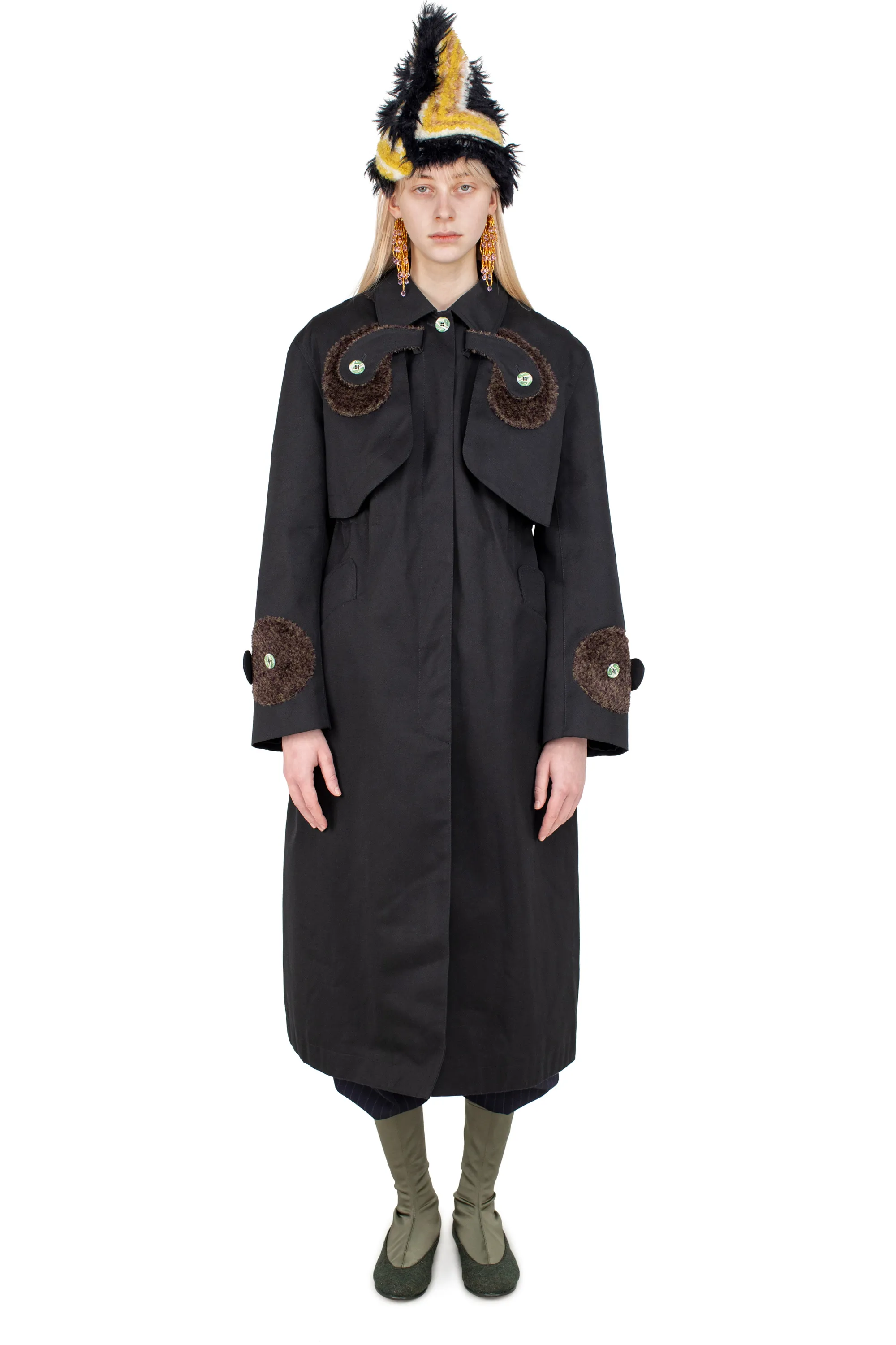 KIKO KOSTADINOV GRAHN TRENCH COAT - CHARCOAL BROWN