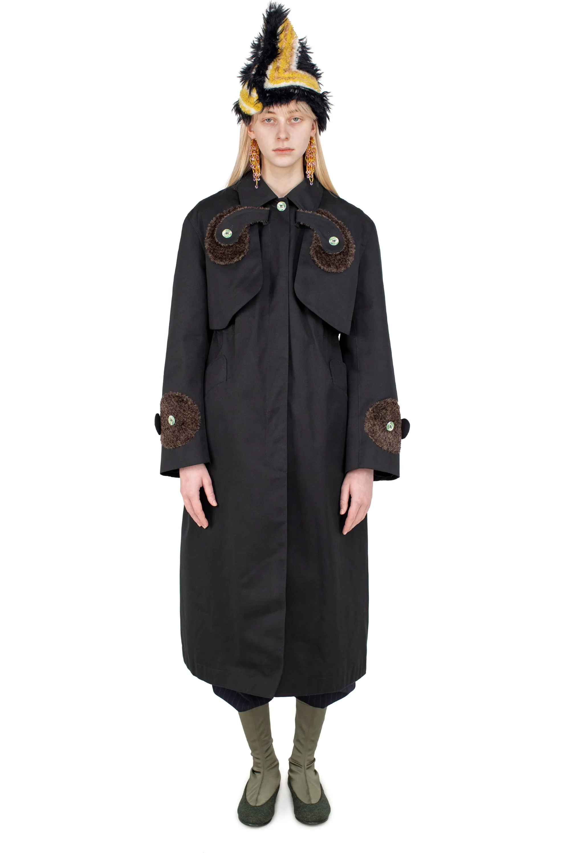 KIKO KOSTADINOV GRAHN TRENCH COAT - CHARCOAL BROWN