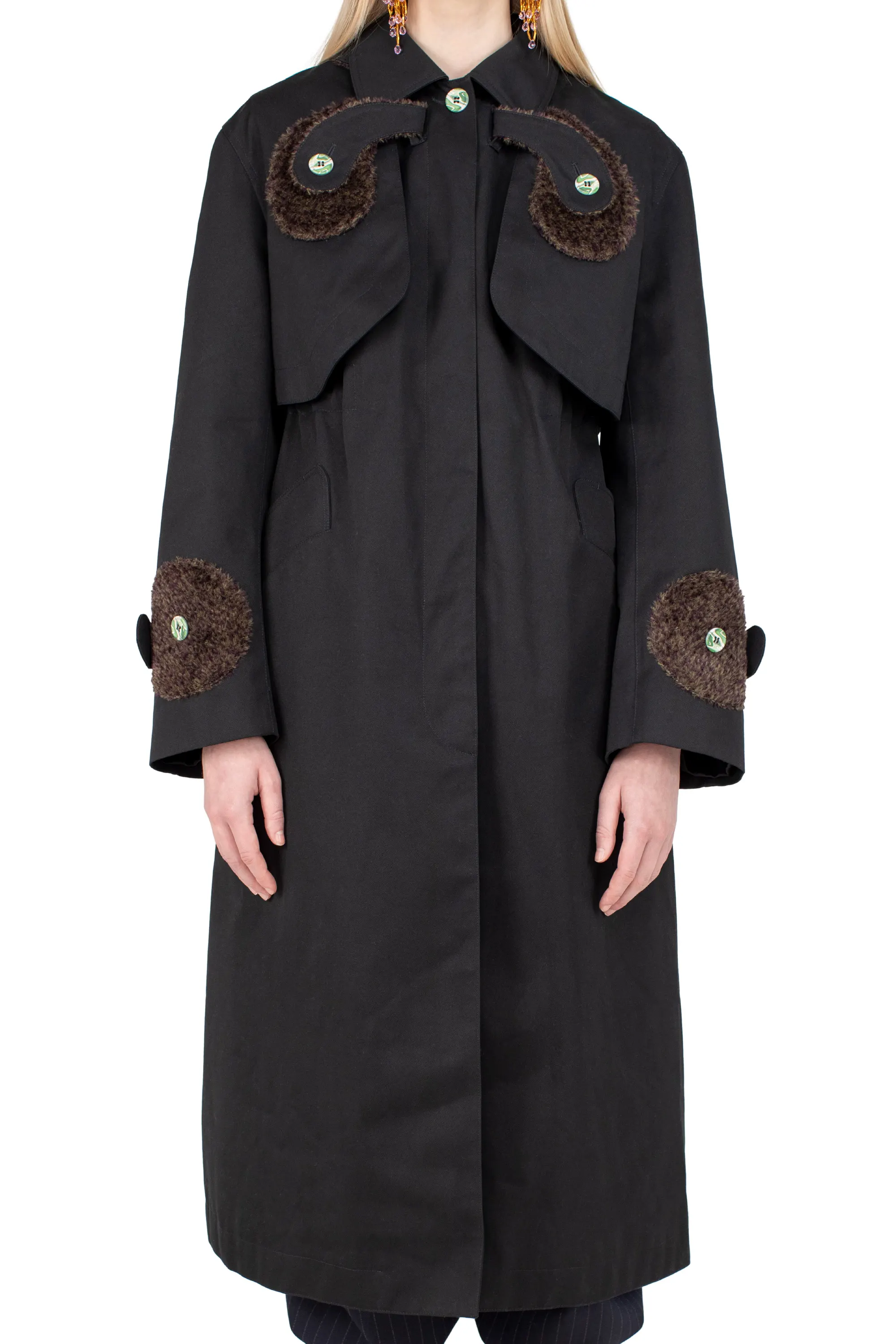 KIKO KOSTADINOV GRAHN TRENCH COAT - CHARCOAL BROWN