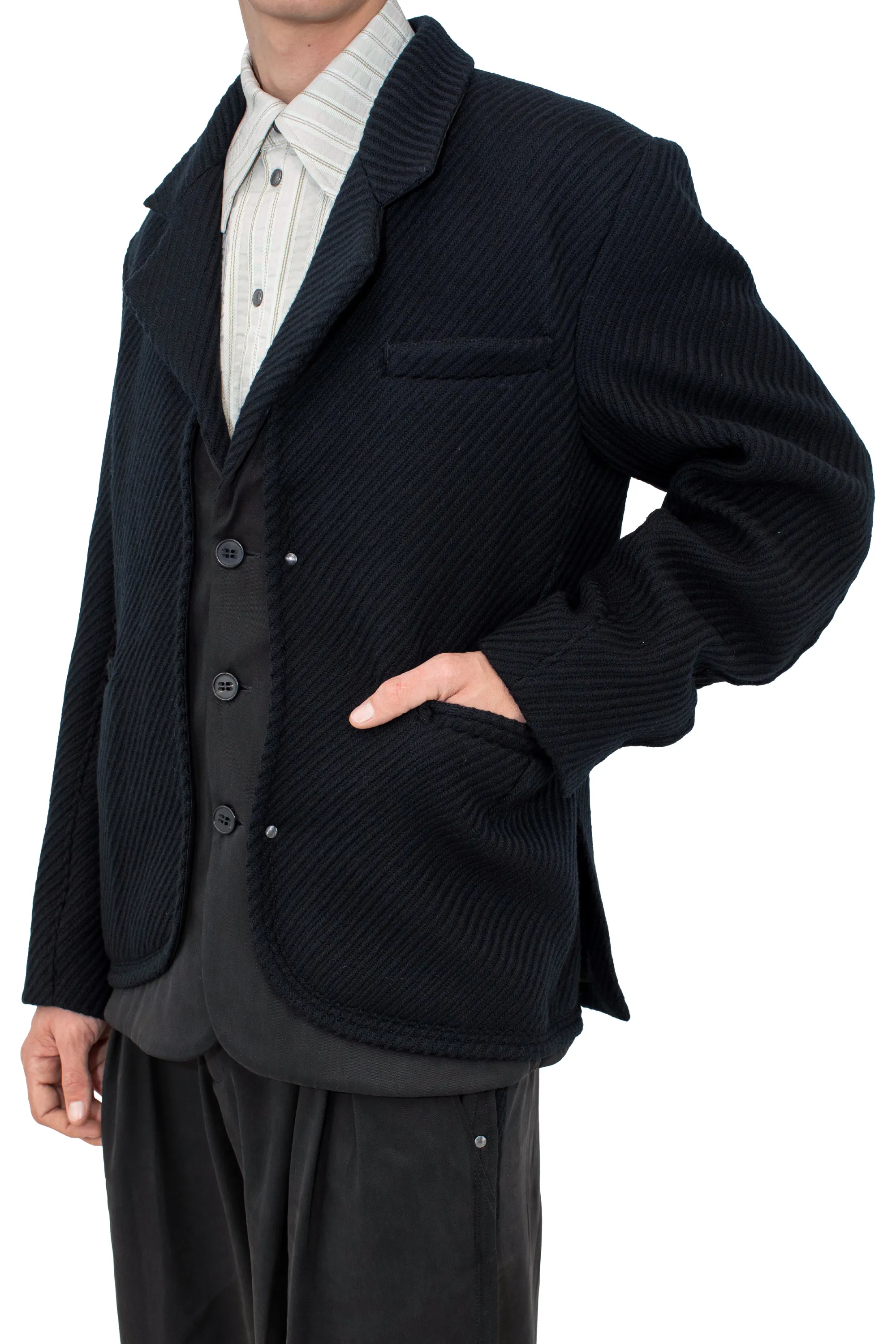 KIKO KOSTADINOV HALICS BLAZER - MATT BLACK/JET BLACK