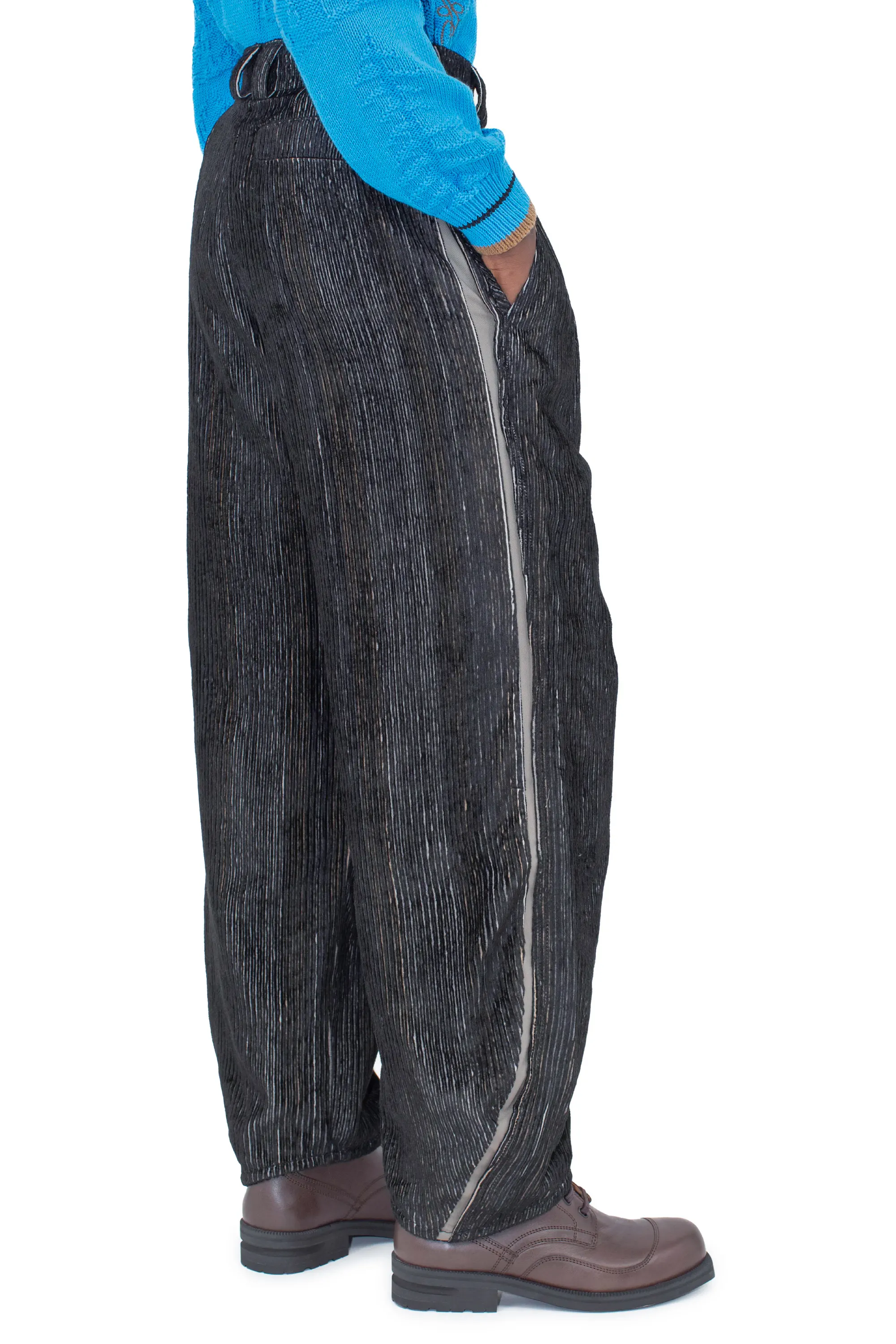 KIKO KOSTADINOV HALICS TROUSER - MELANGE BLACK/SLATE GREY