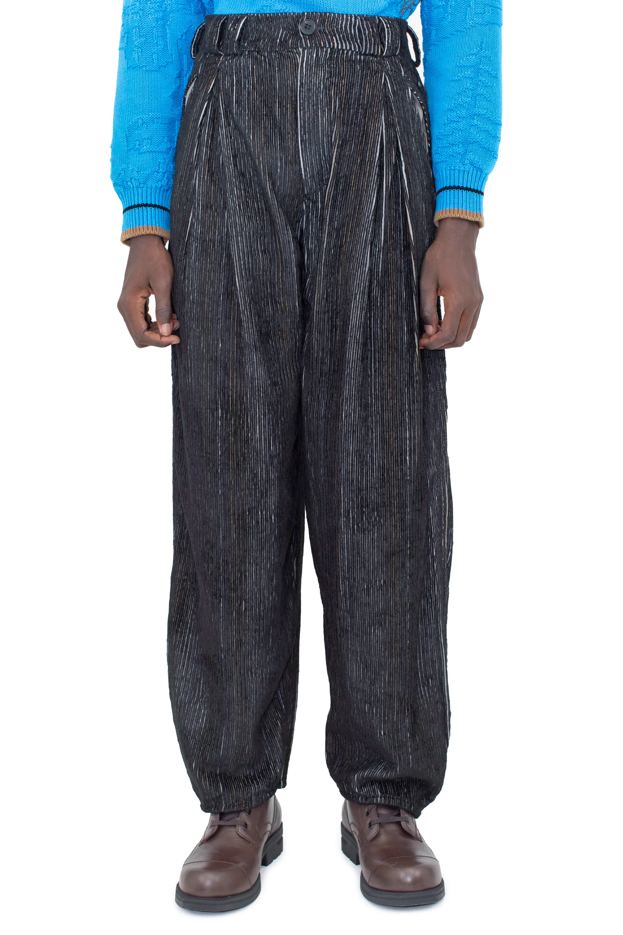 HALICS TROUSER - MELANGE BLACK/SLATE GREY – KIKO KOSTADINOV