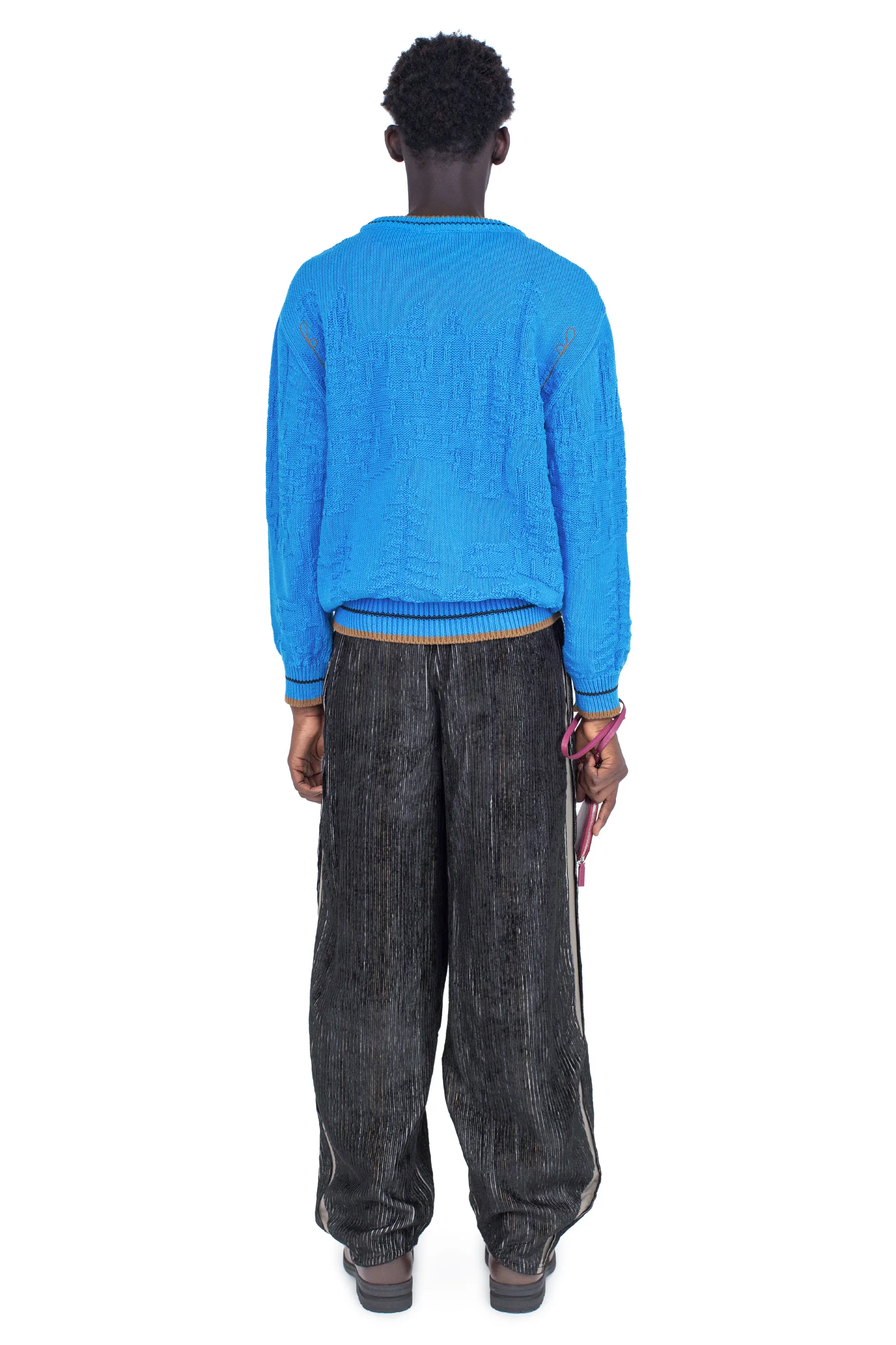KIKO KOSTADINOV HALICS TROUSER - MELANGE BLACK/SLATE GREY