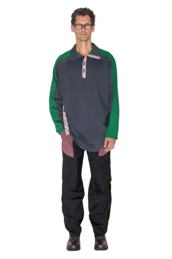 KIKO KOSTADINOV HALISHA TOP - DIM GREY/ HUNTER GREEN/ HEATHER PINK