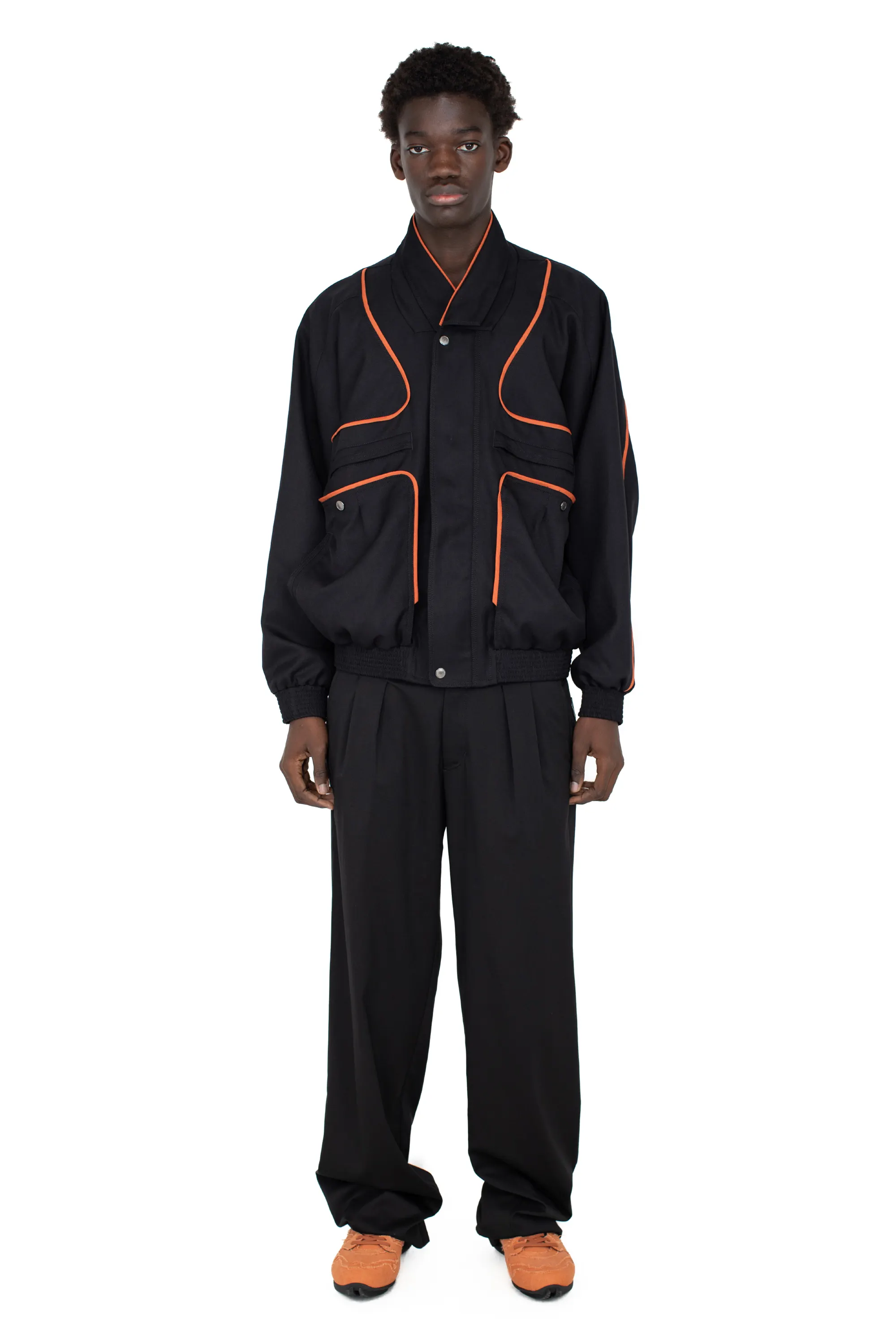 KIKO KOSTADINOV HARRER BLOUSON - COAL BLACK/FALL ORANGE