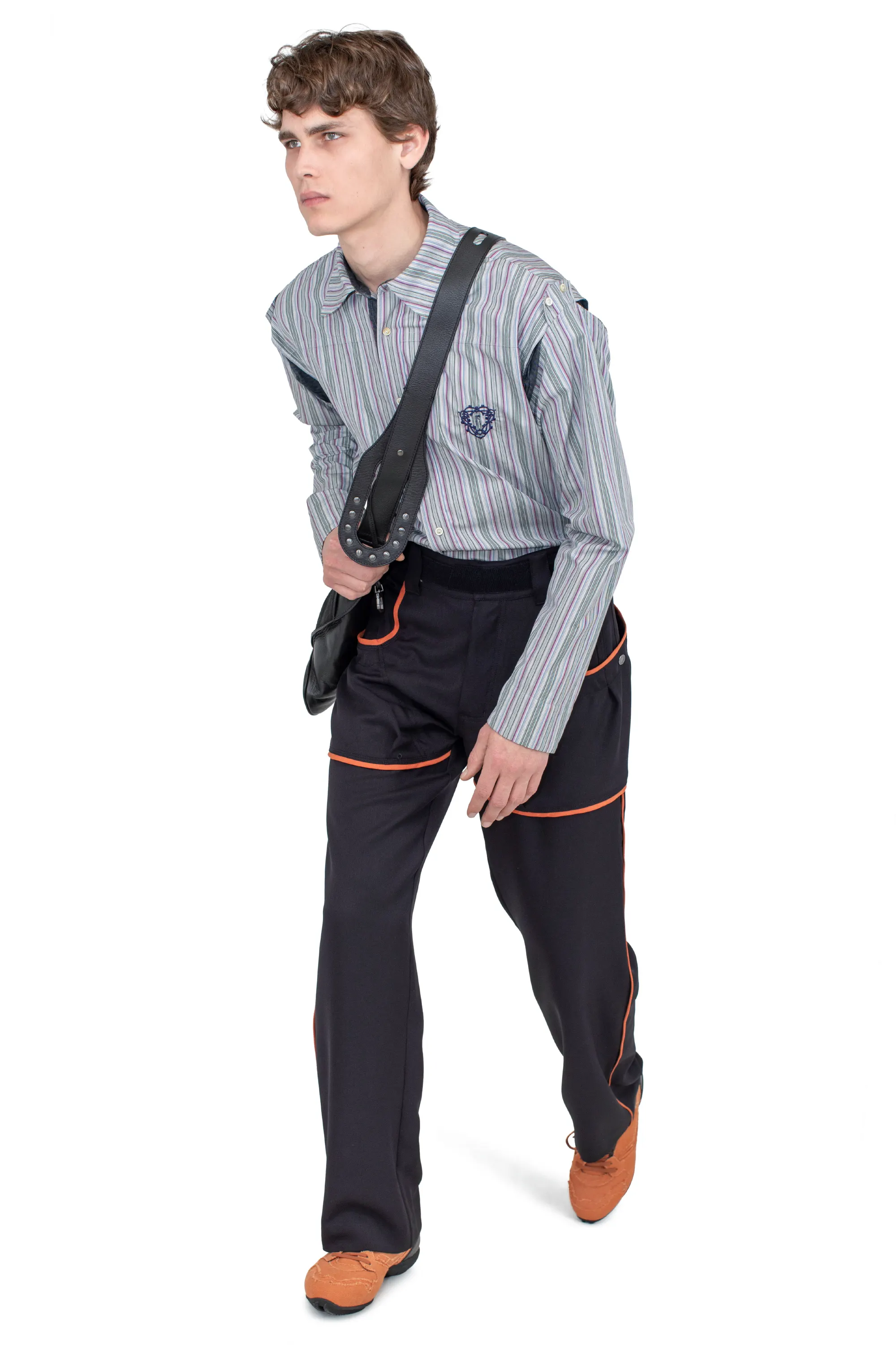 KIKO KOSTADINOV HARRER CARGO TROUSER - COAL BLACK/FALL ORANGE