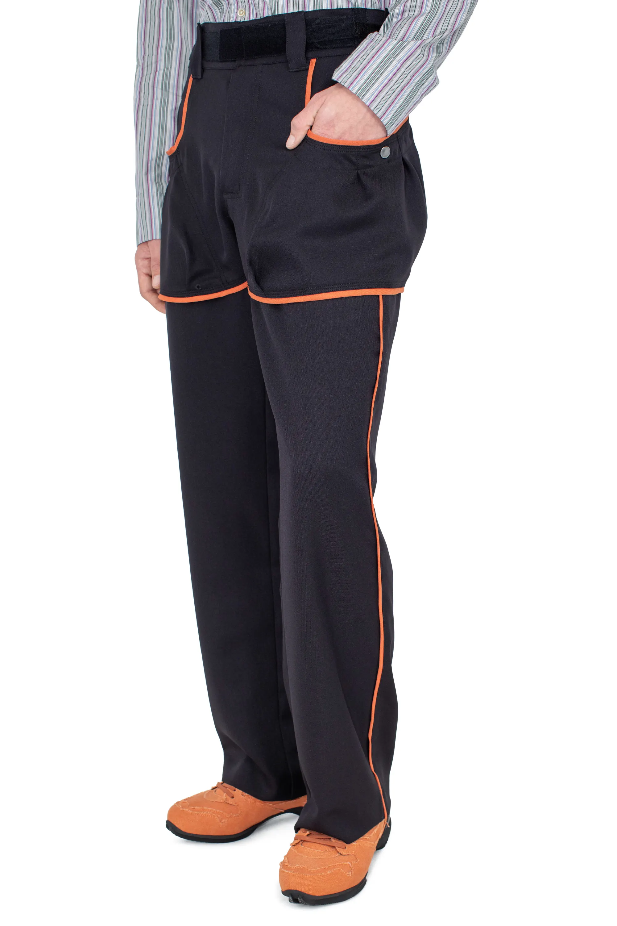KIKO KOSTADINOV HARRER CARGO TROUSER - COAL BLACK/FALL ORANGE