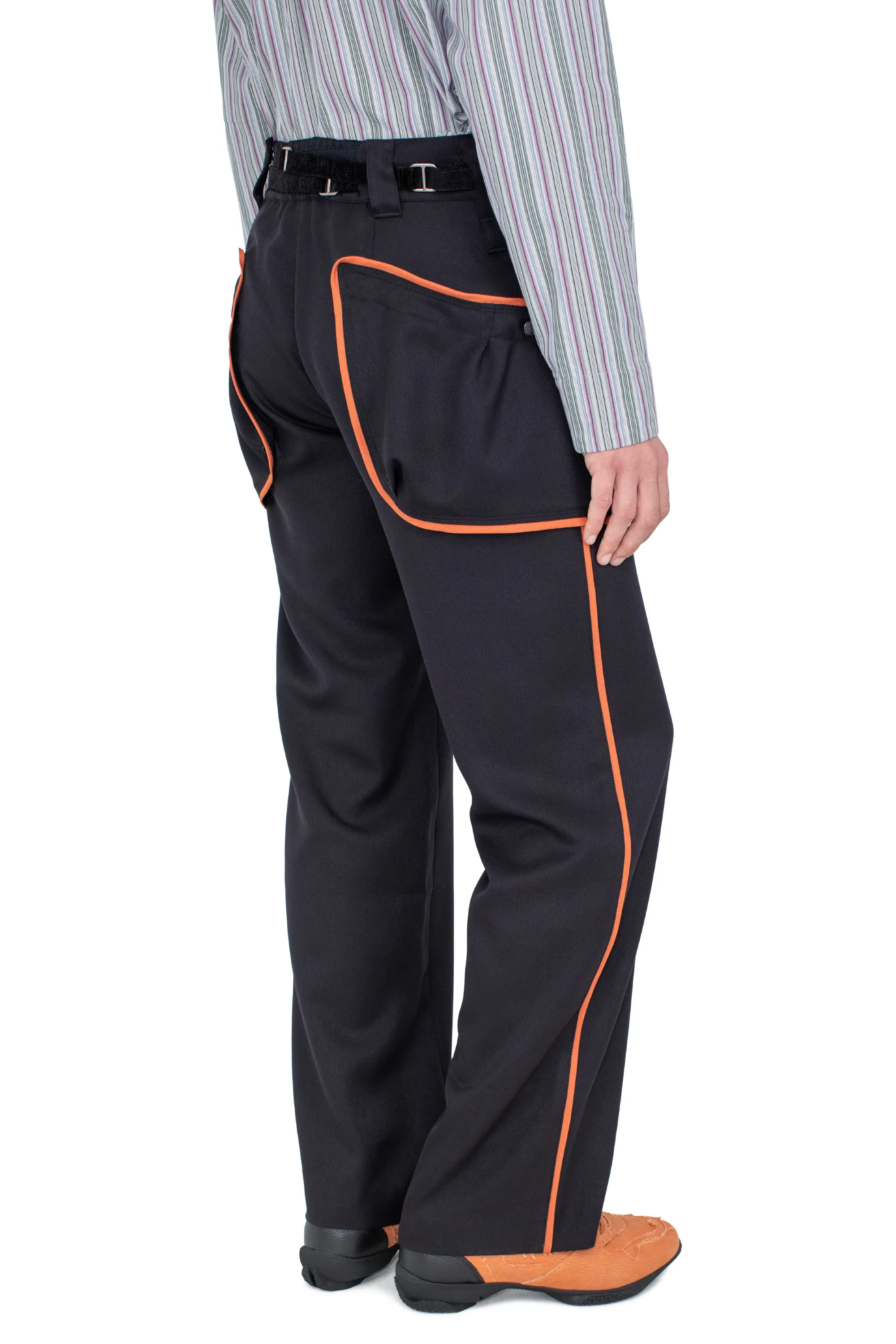 KIKO KOSTADINOV HARRER CARGO TROUSER - COAL BLACK/FALL ORANGE