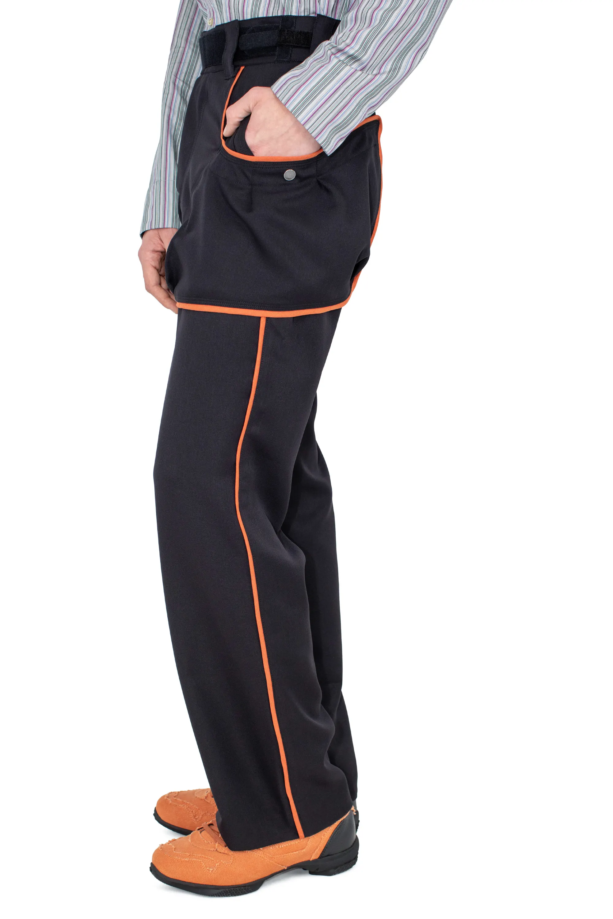 KIKO KOSTADINOV HARRER CARGO TROUSER - COAL BLACK/FALL ORANGE