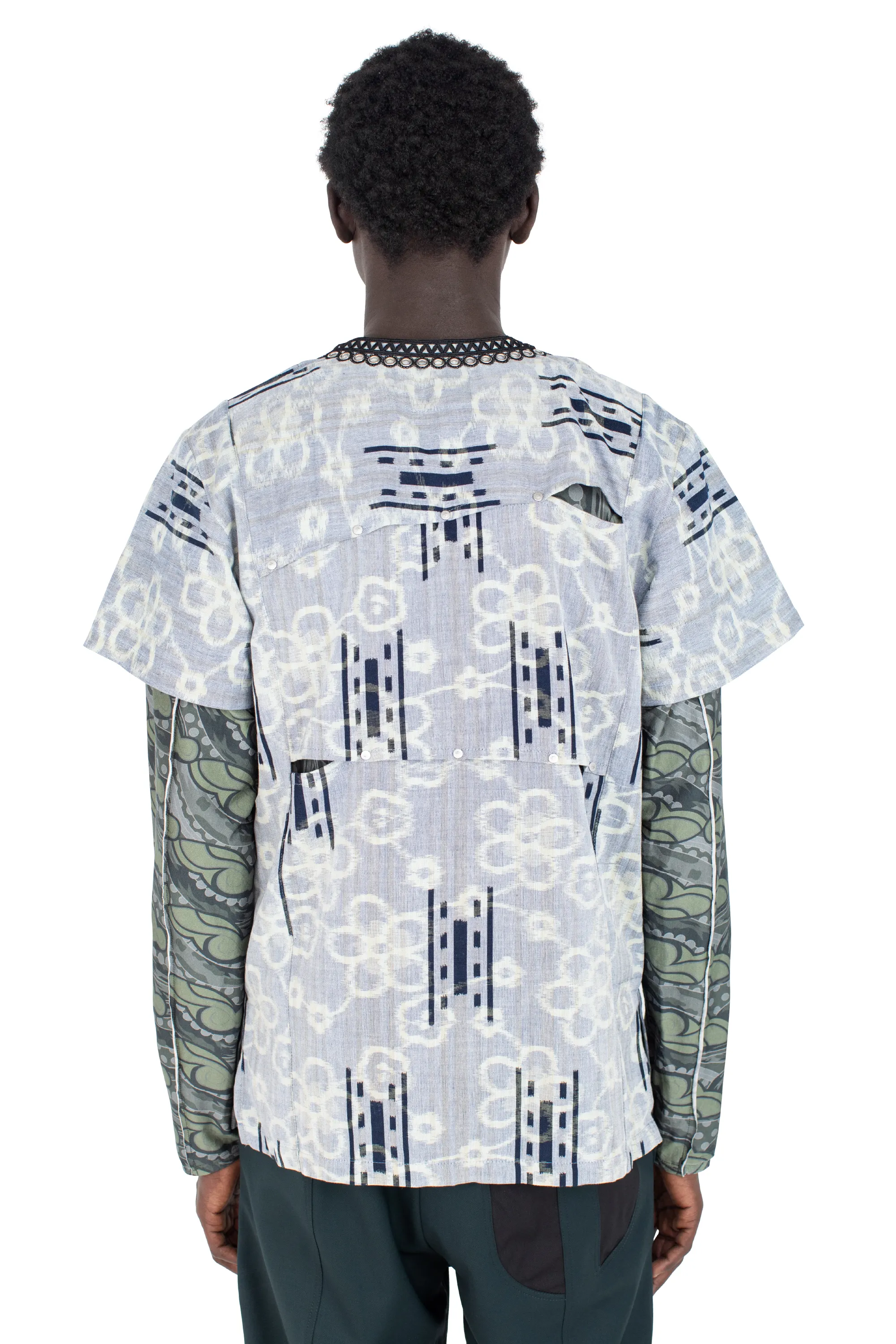 KIKO KOSTADINOV HATHA PANELLED SHIRT - LAGOON