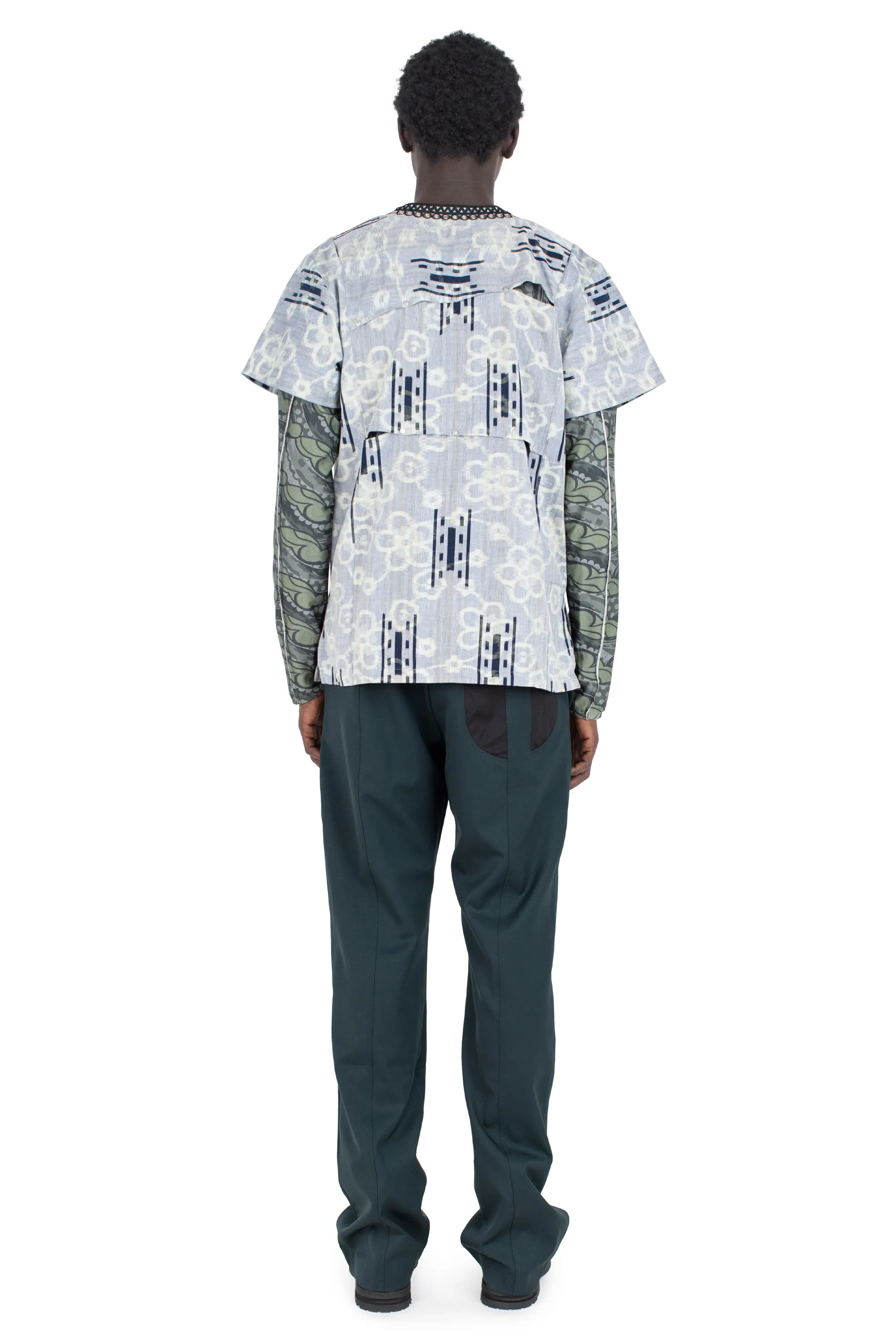 KIKO KOSTADINOV HATHA PANELLED SHIRT - LAGOON