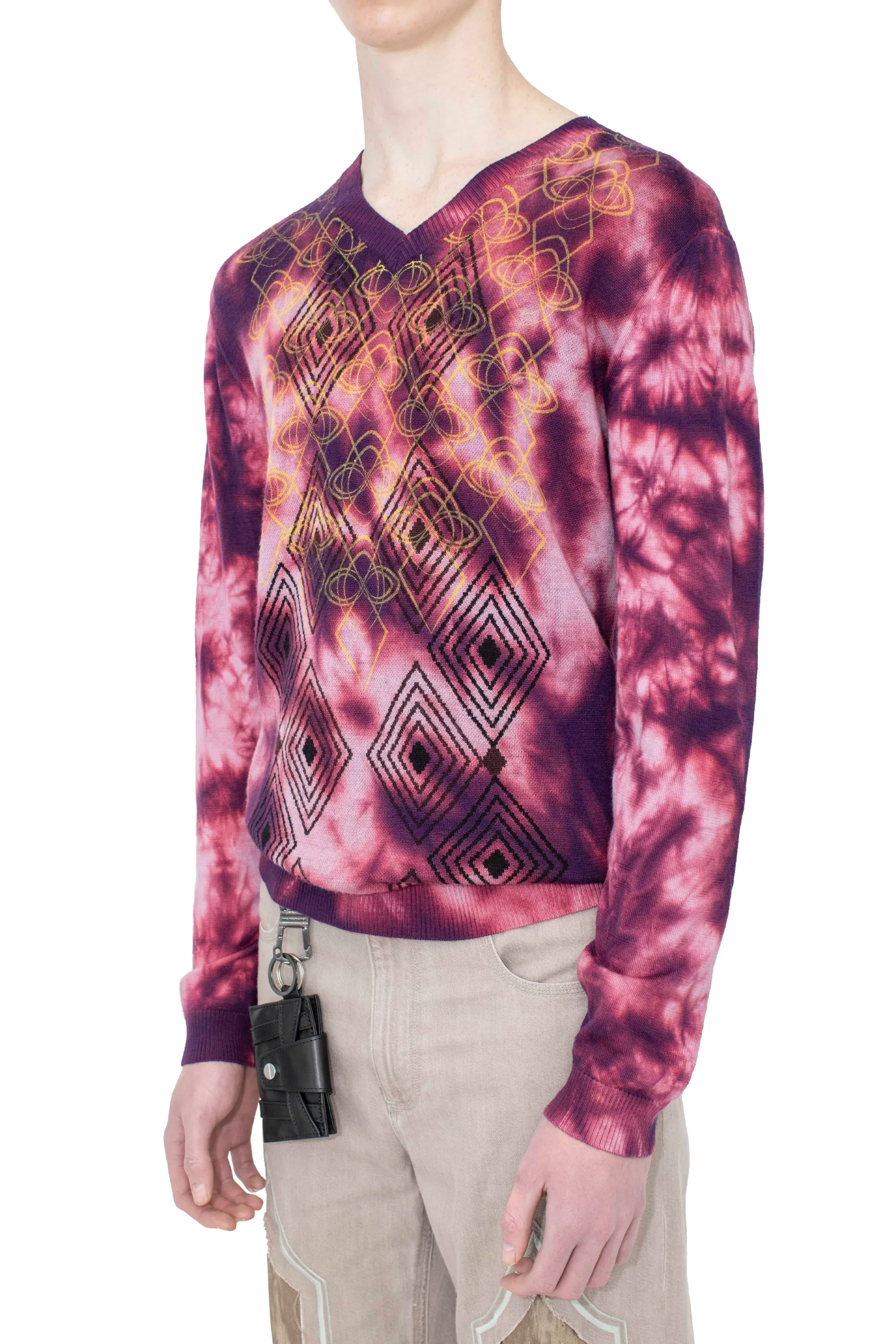 KIKO KOSTADINOV HATHA V-NECK KNIT - FUCHSIA