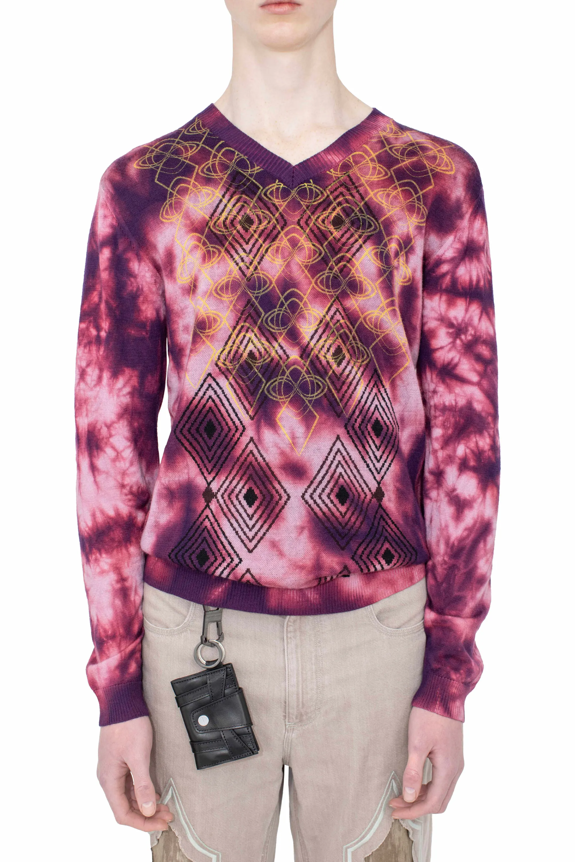 KIKO KOSTADINOV HATHA V-NECK KNIT - FUCHSIA