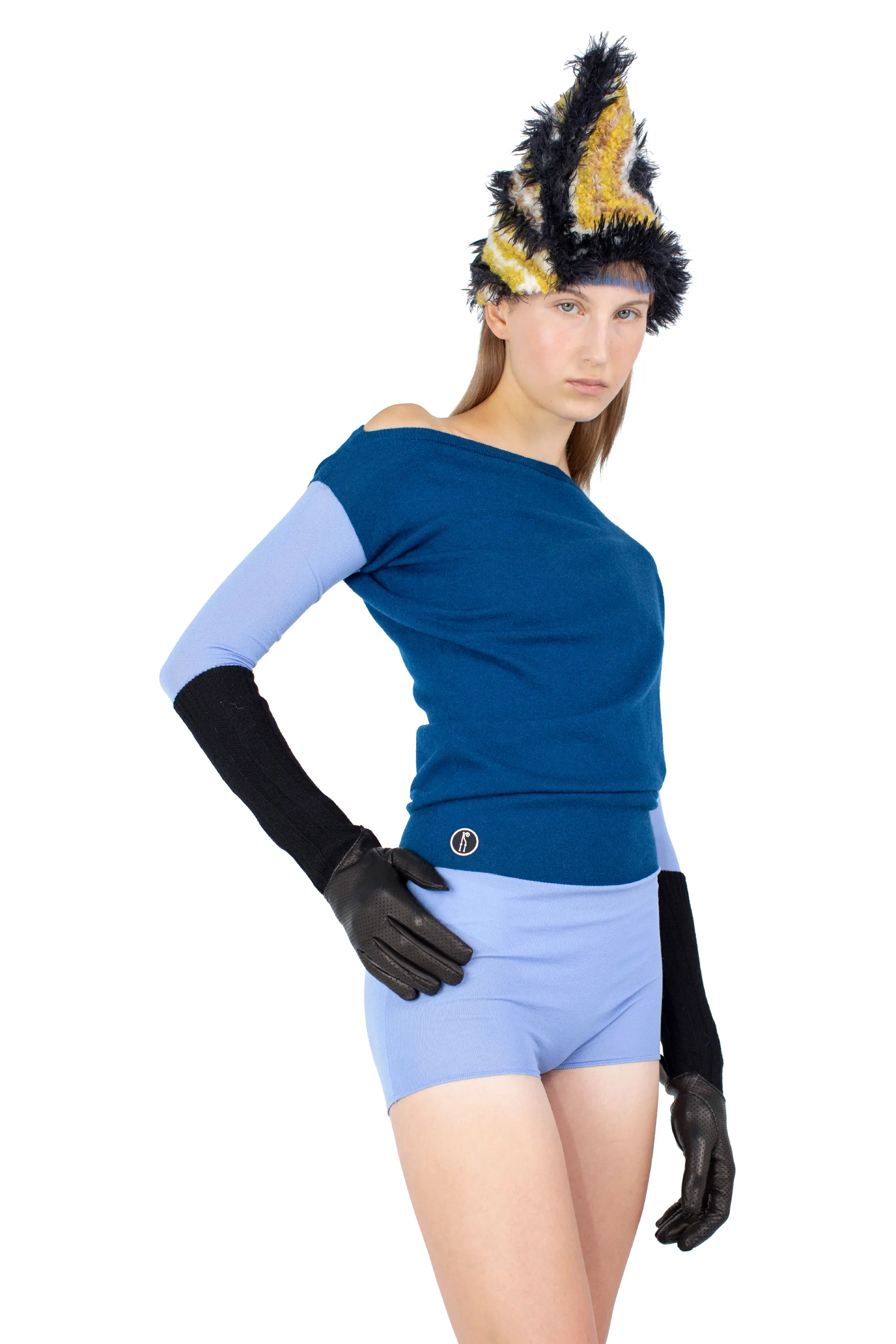 KIKO KOSTADINOV HEISS KNIT LEOTARD - SKY BLUE