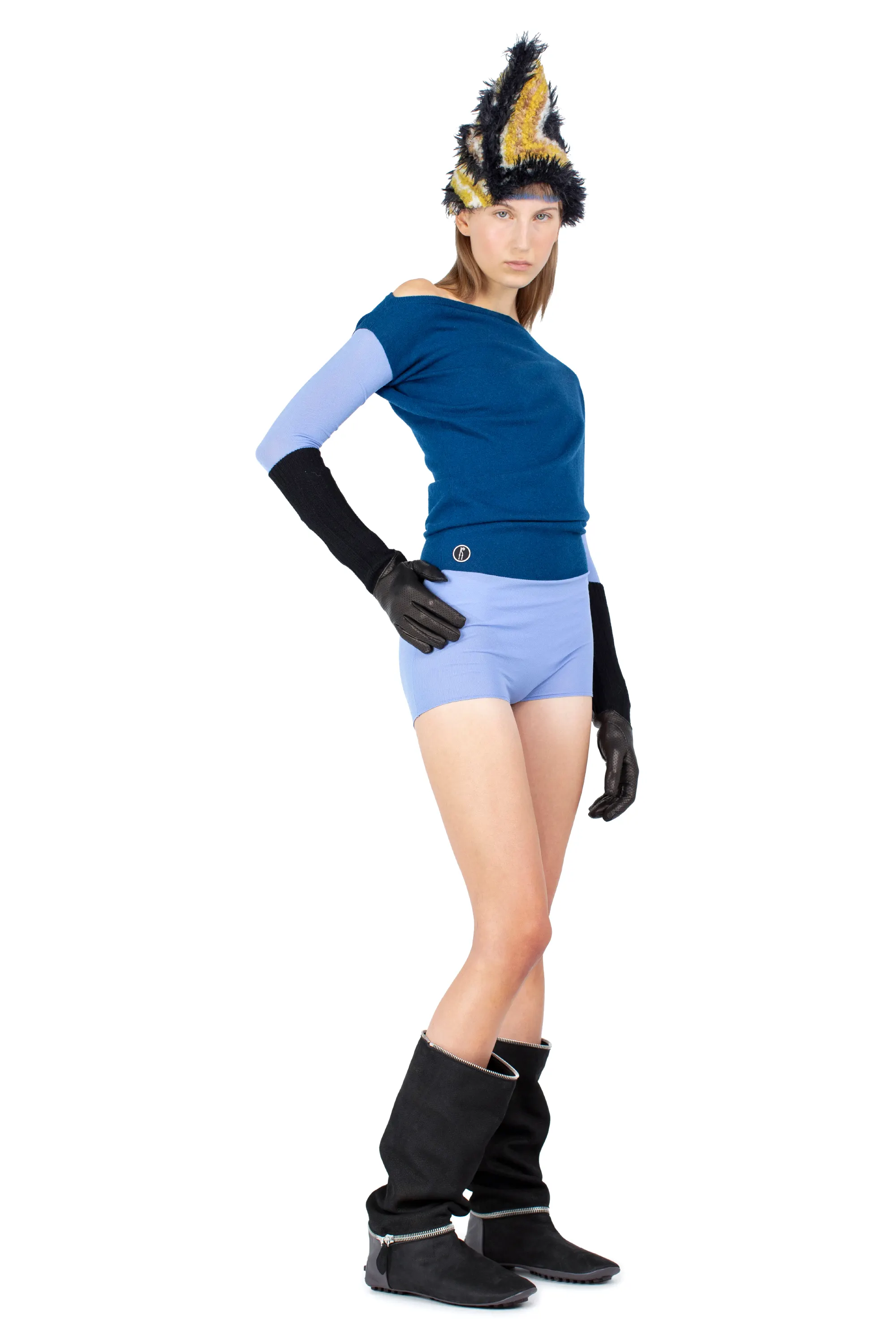 KIKO KOSTADINOV HEISS KNIT LEOTARD - SKY BLUE