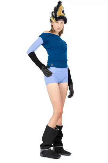 KIKO KOSTADINOV HEISS KNIT LEOTARD - SKY BLUE