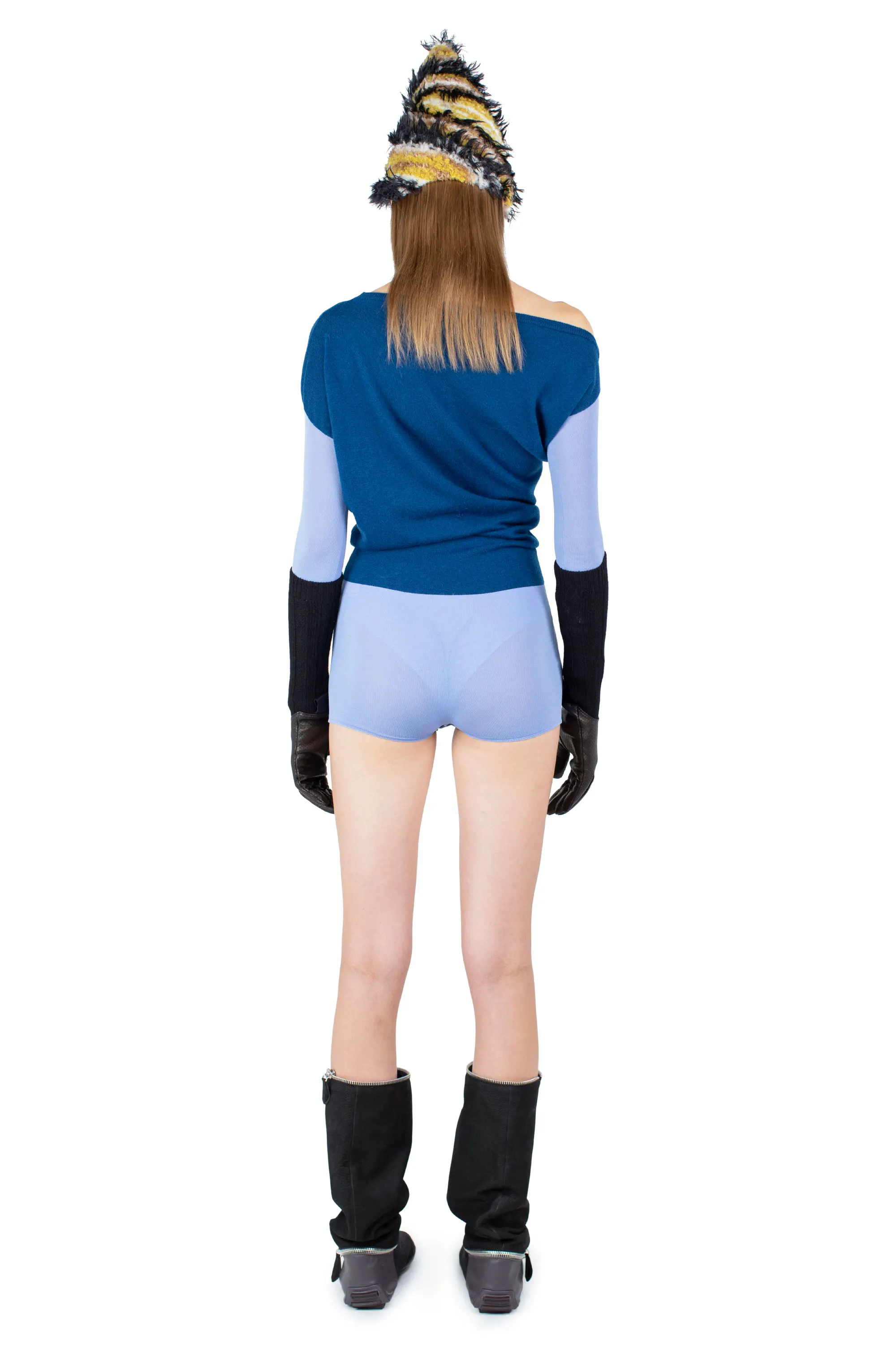 KIKO KOSTADINOV HEISS KNIT LEOTARD - SKY BLUE
