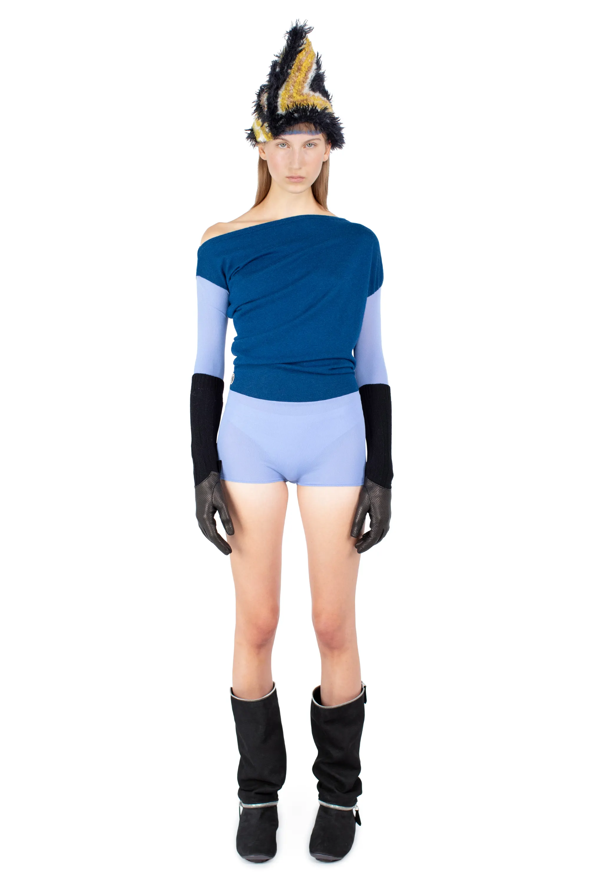 KIKO KOSTADINOV HEISS KNIT LEOTARD - SKY BLUE