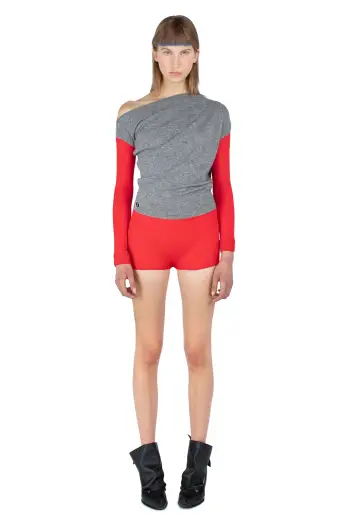 KIKO KOSTADINOV HEISS KNIT LEOTARD - VERMILLION RED
