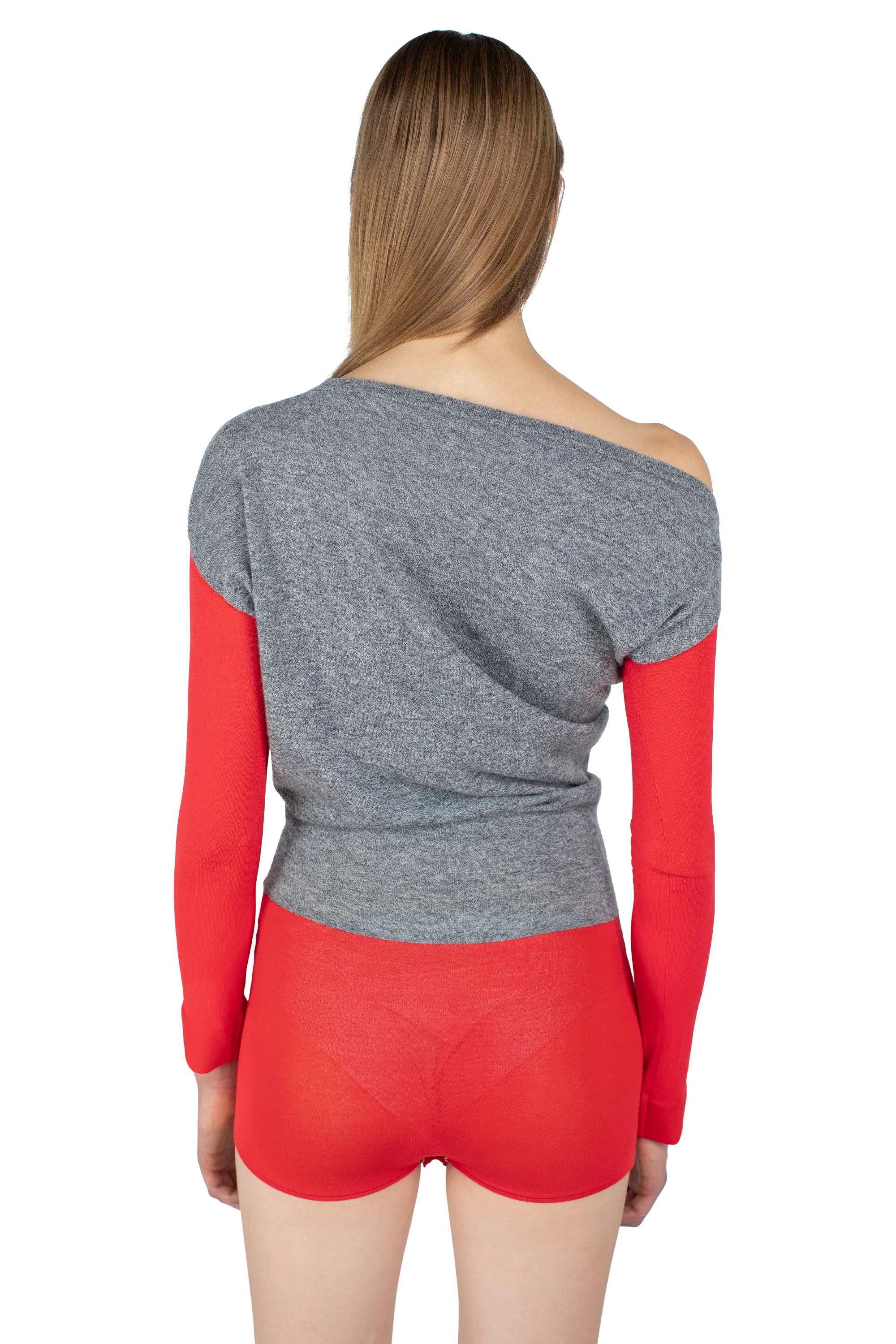 KIKO KOSTADINOV HEISS KNIT LEOTARD - VERMILLION RED