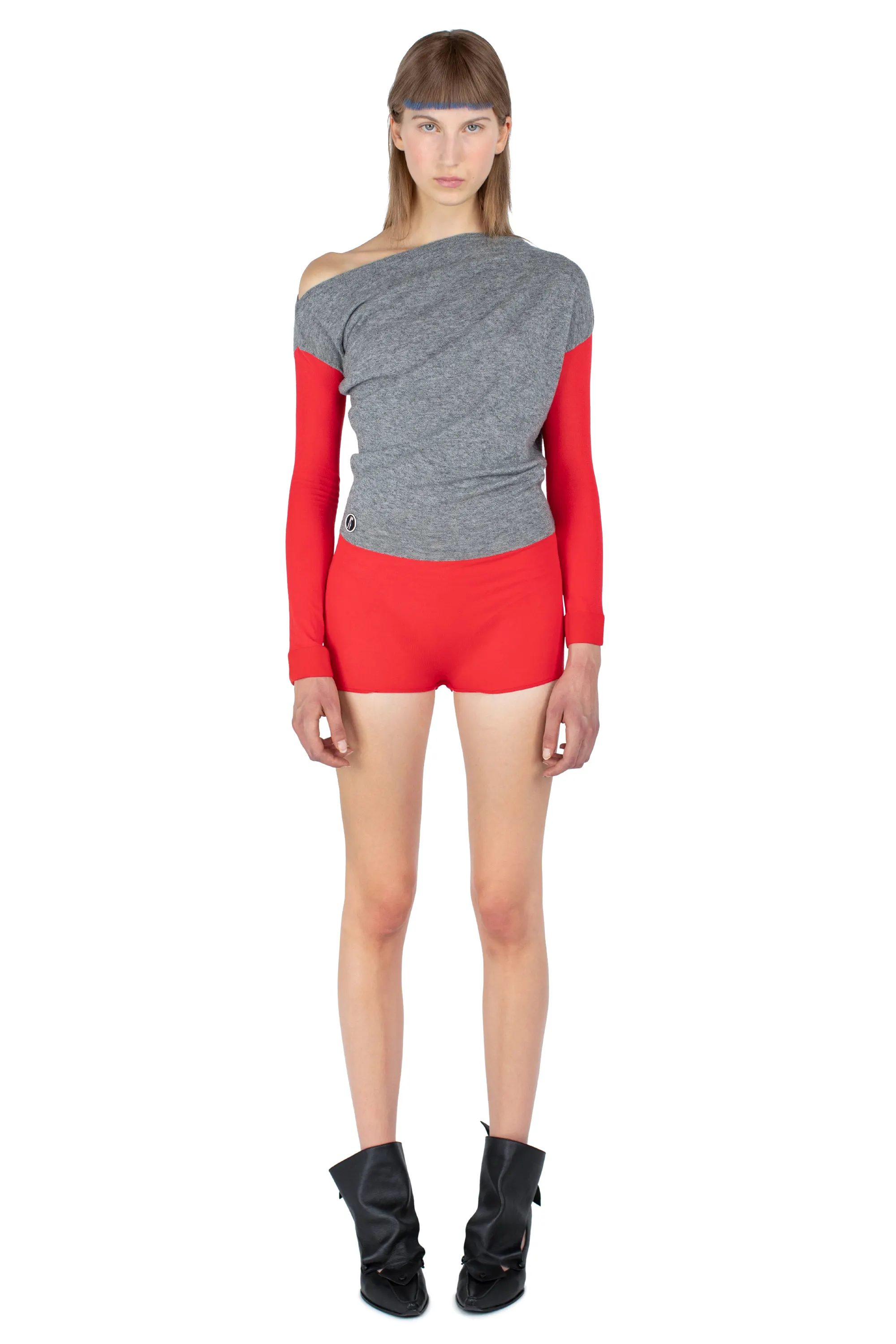 KIKO KOSTADINOV HEISS KNIT LEOTARD - VERMILLION RED