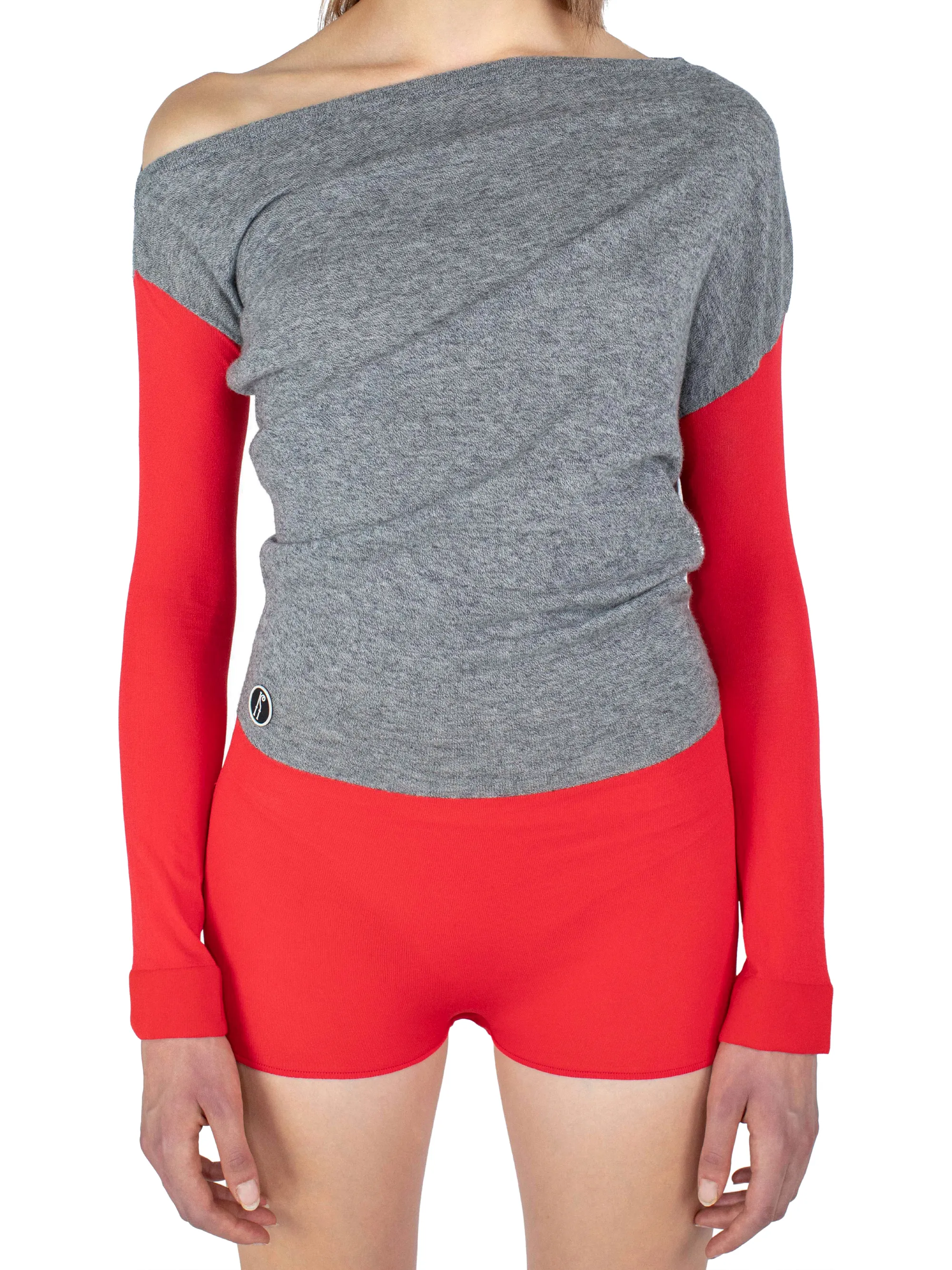 KIKO KOSTADINOV HEISS KNIT LEOTARD - VERMILLION RED