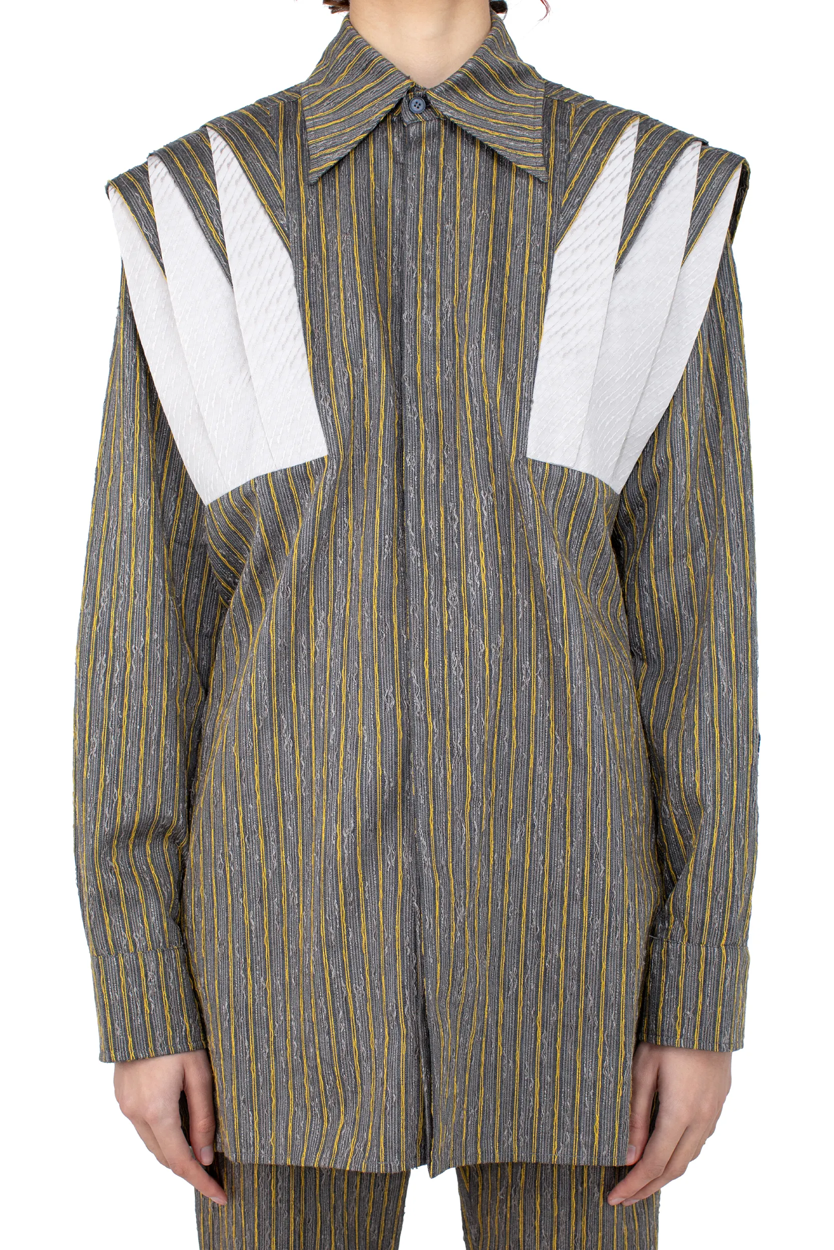 KIKO KOSTADINOV HERMEN SHIRT - CHARCOAL & SUNSHINE