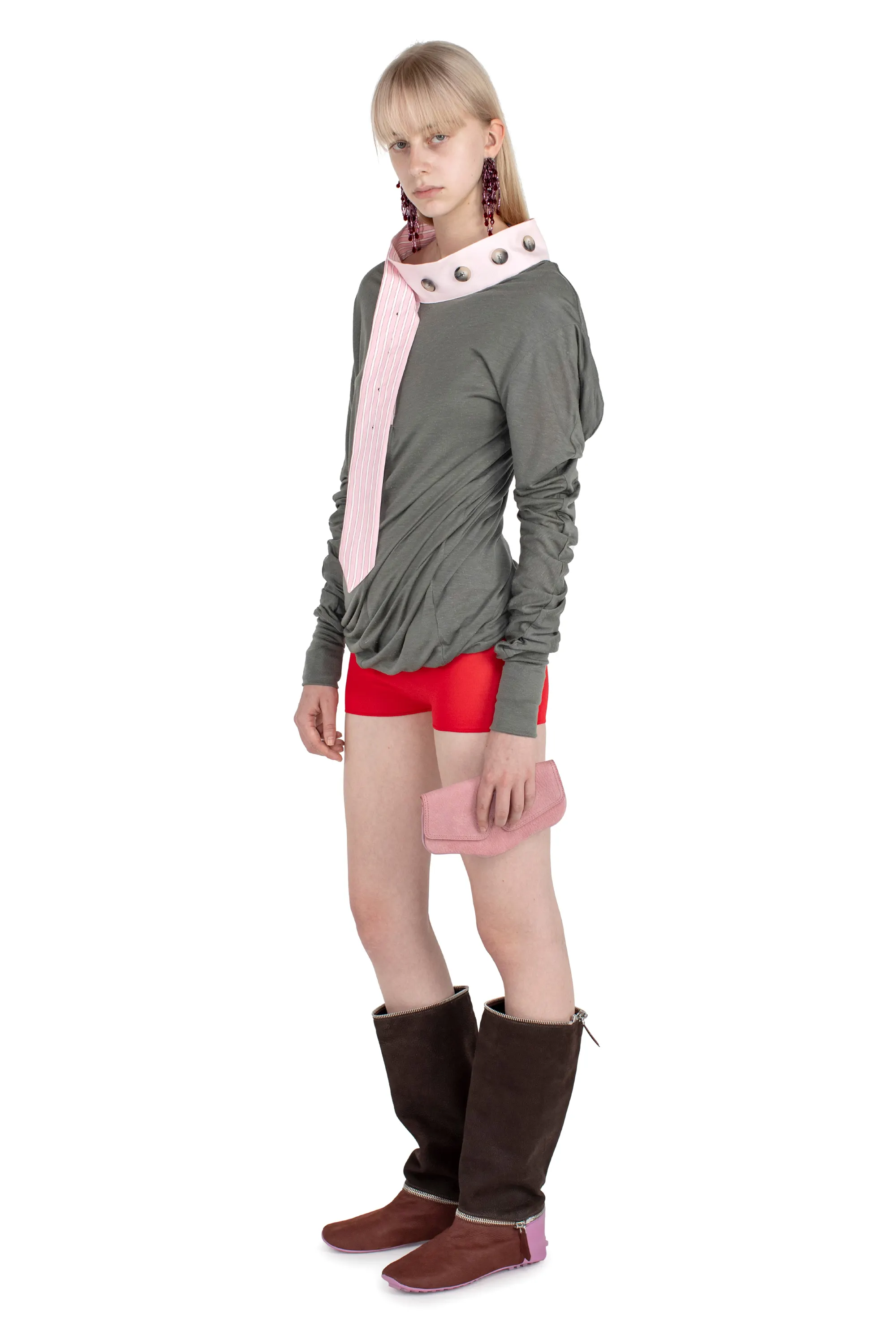 KIKO KOSTADINOV HOWE JERSEY TOP - GARGOYLE GREY