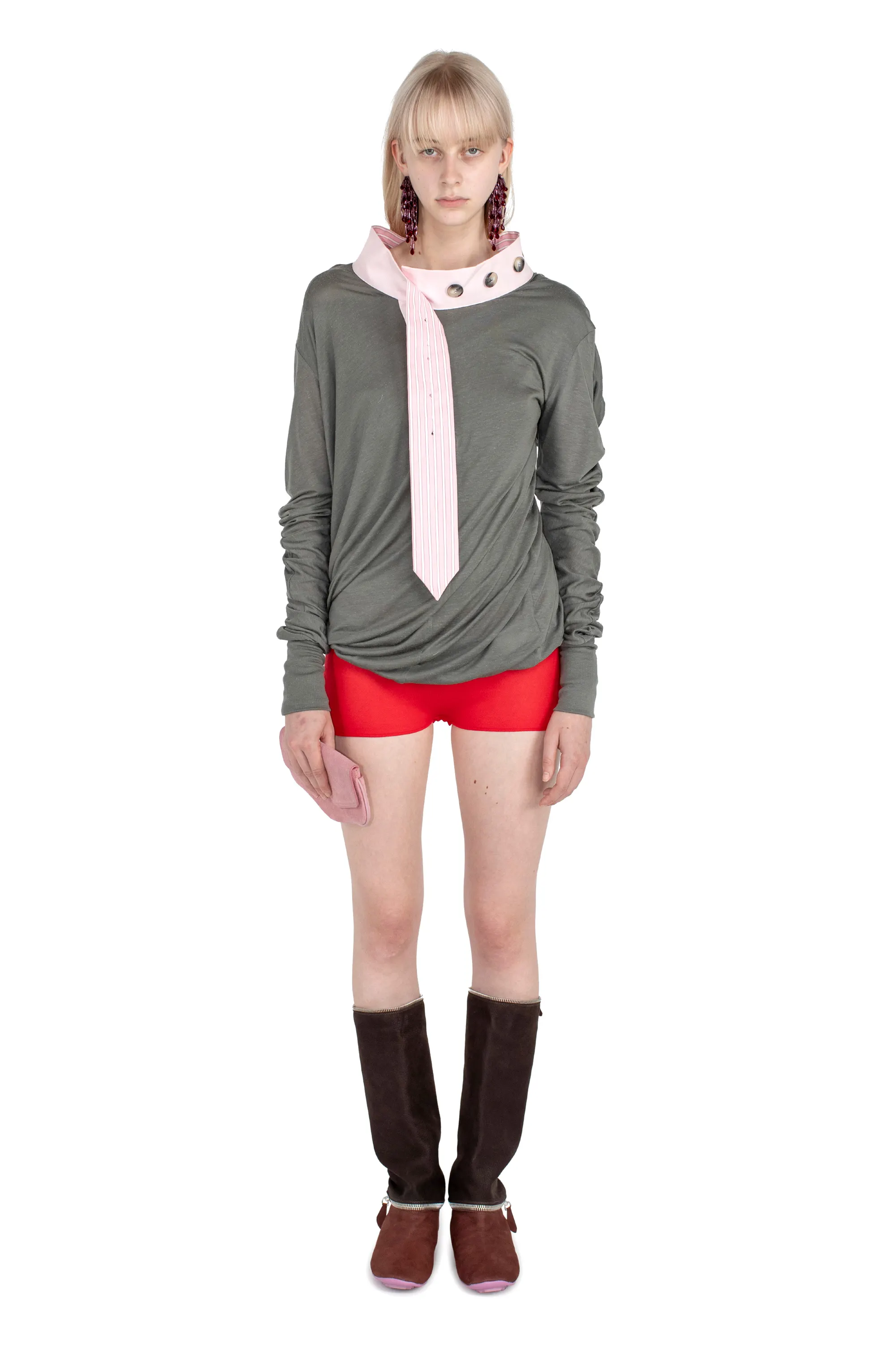 KIKO KOSTADINOV HOWE JERSEY TOP - GARGOYLE GREY