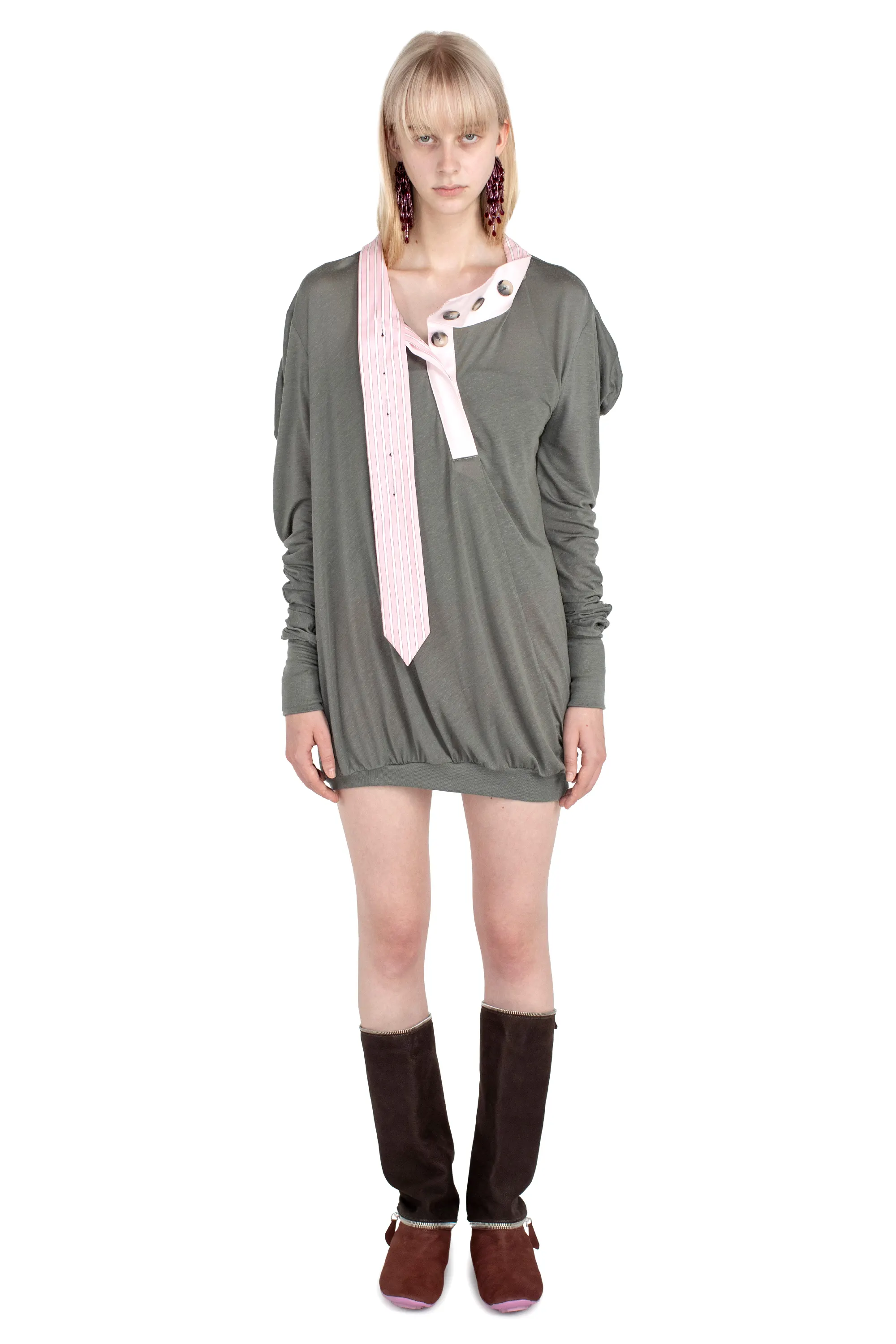 KIKO KOSTADINOV HOWE JERSEY TOP - GARGOYLE GREY