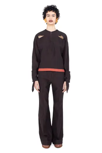 KIKO KOSTADINOV IMAGIST SHIRT - DARK ELM