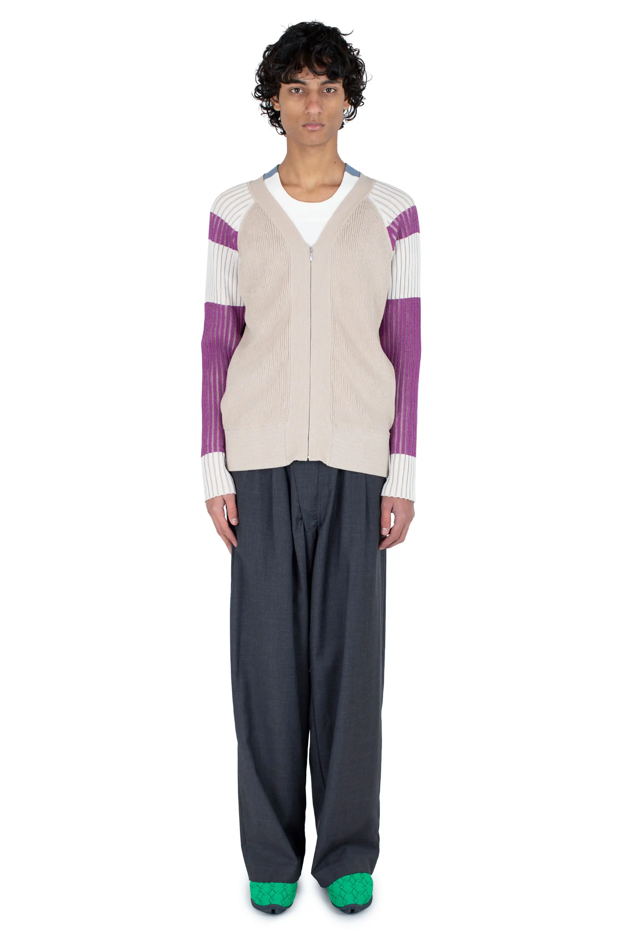 KIKO KOSTADINOV INEX CARDIGAN - ALMOND / PURPLE / IVORY / BLUE