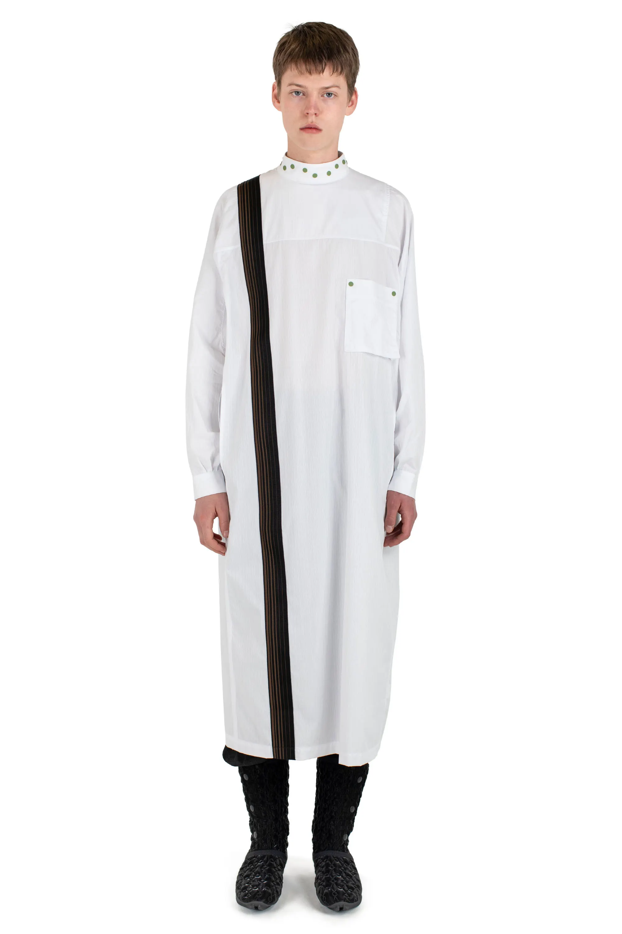 INEX SNAP LONG SHIRT - WHITE STRIPES – KIKO KOSTADINOV