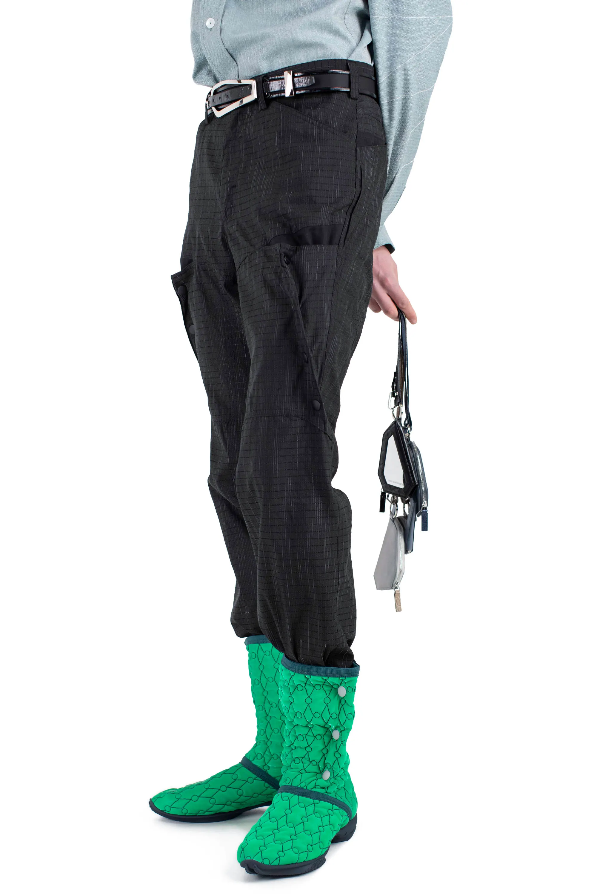 KIKO KOSTADINOV INEX SNAP TROUSER - BLACK OBSIDIAN / BLACK SABLE