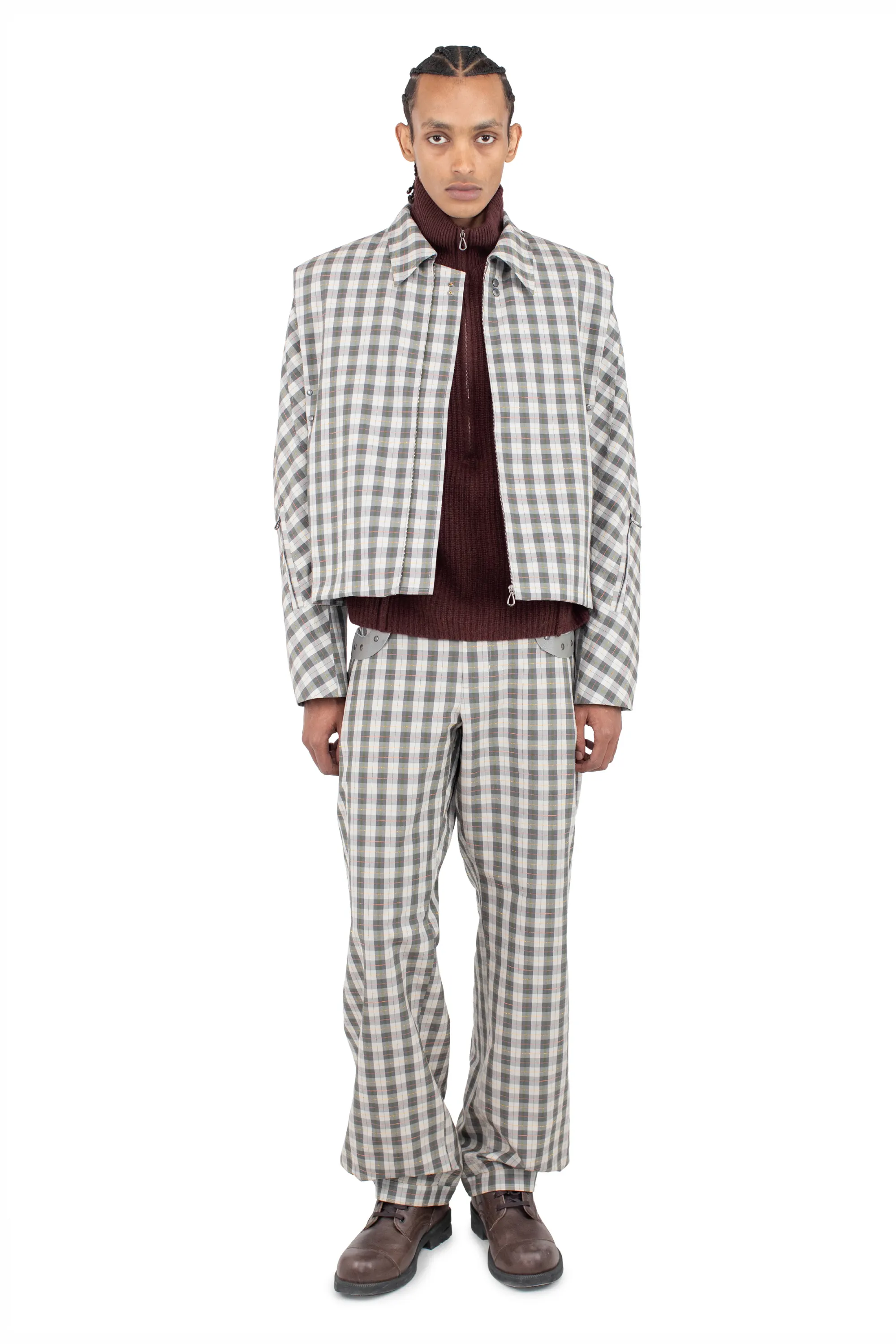 ジャケット・アウター kiko kostadinov IRIMIAS K-DART BOMBER IRIMIAS K-DART BOMBER - OYSTER CHECK – KIKO KOSTADINOV