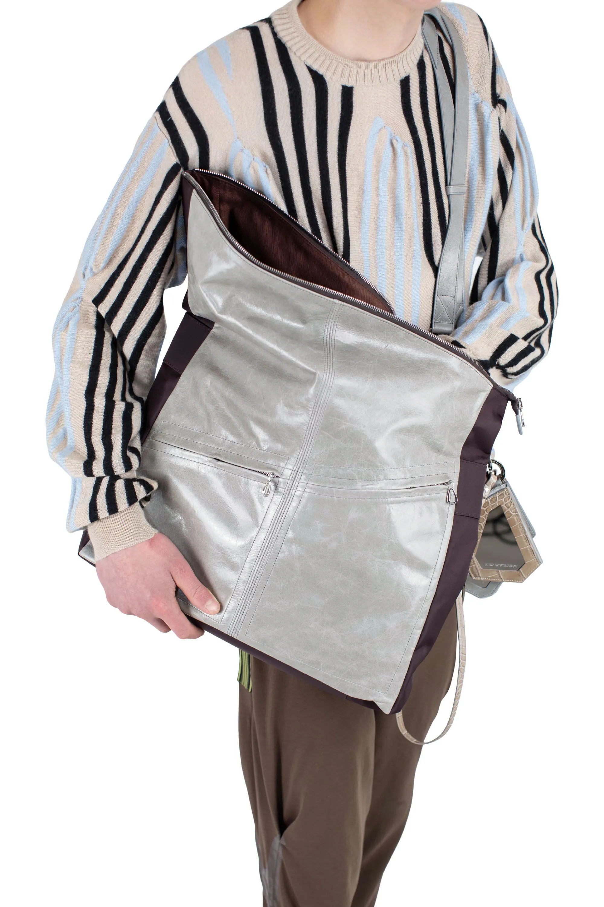 JAROCKA SHOULDER BAG - BROWN / CEMENT – KIKO KOSTADINOV JAROCKA SHOULDER BAG - BROWN / CEMENT – KIKO KOSTADINOV