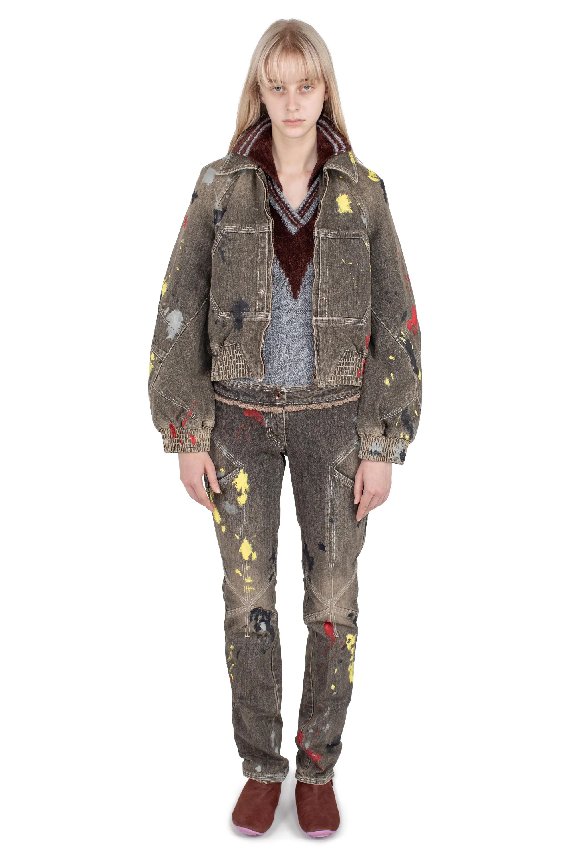 KIKO KOSTADINOV K PAINTED SLIM JEAN - WASHED BROWN