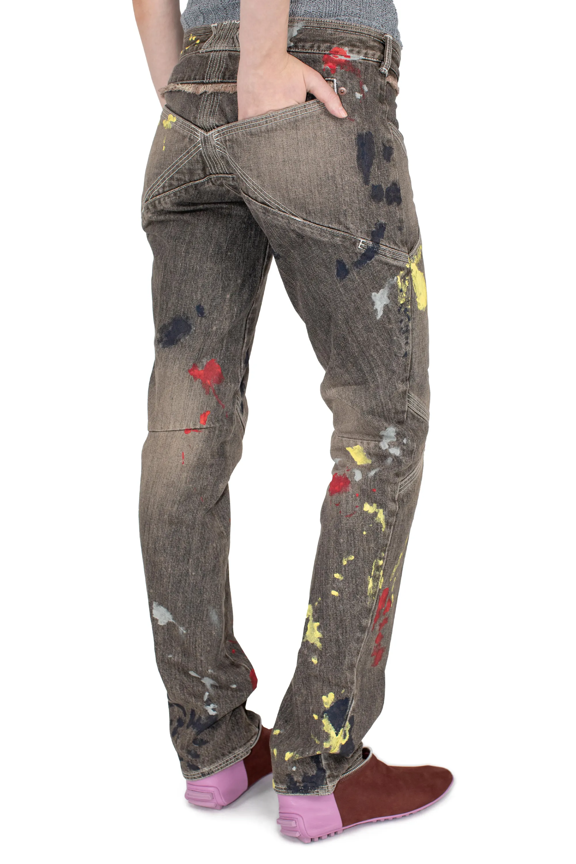 KIKO KOSTADINOV K PAINTED SLIM JEAN - WASHED BROWN