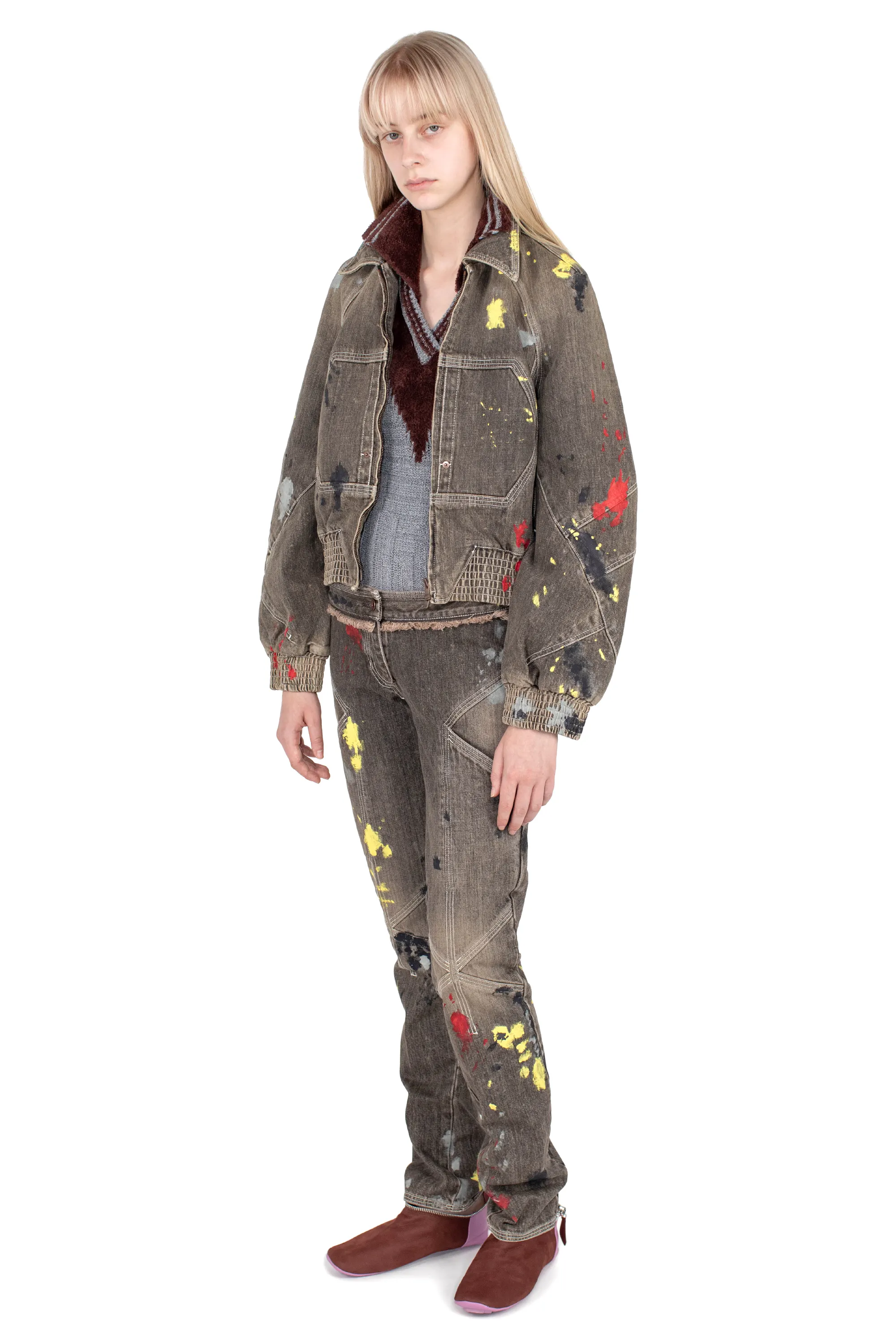 KIKO KOSTADINOV K PAINTED SLIM JEAN - WASHED BROWN