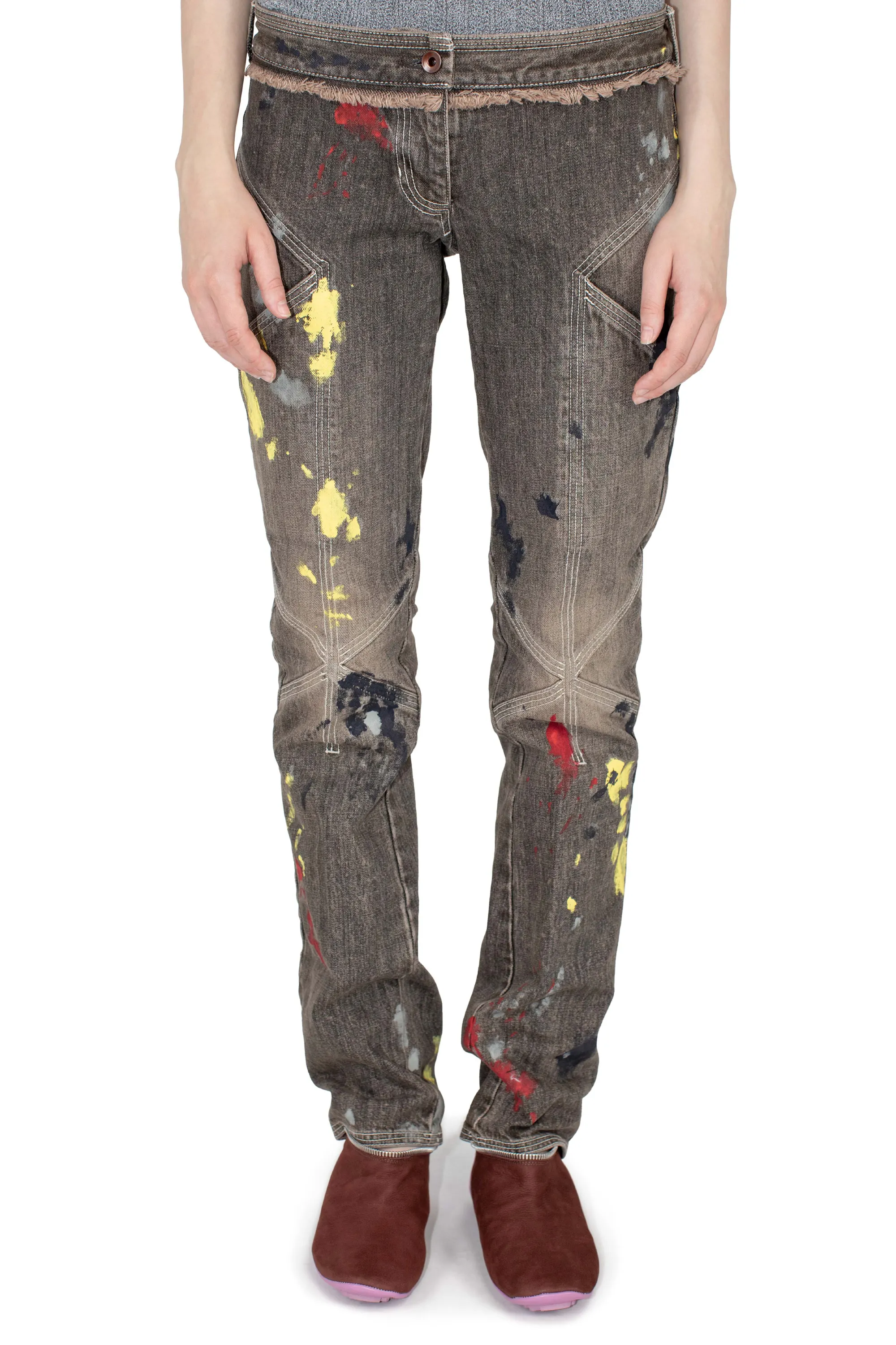 KIKO KOSTADINOV K PAINTED SLIM JEAN - WASHED BROWN