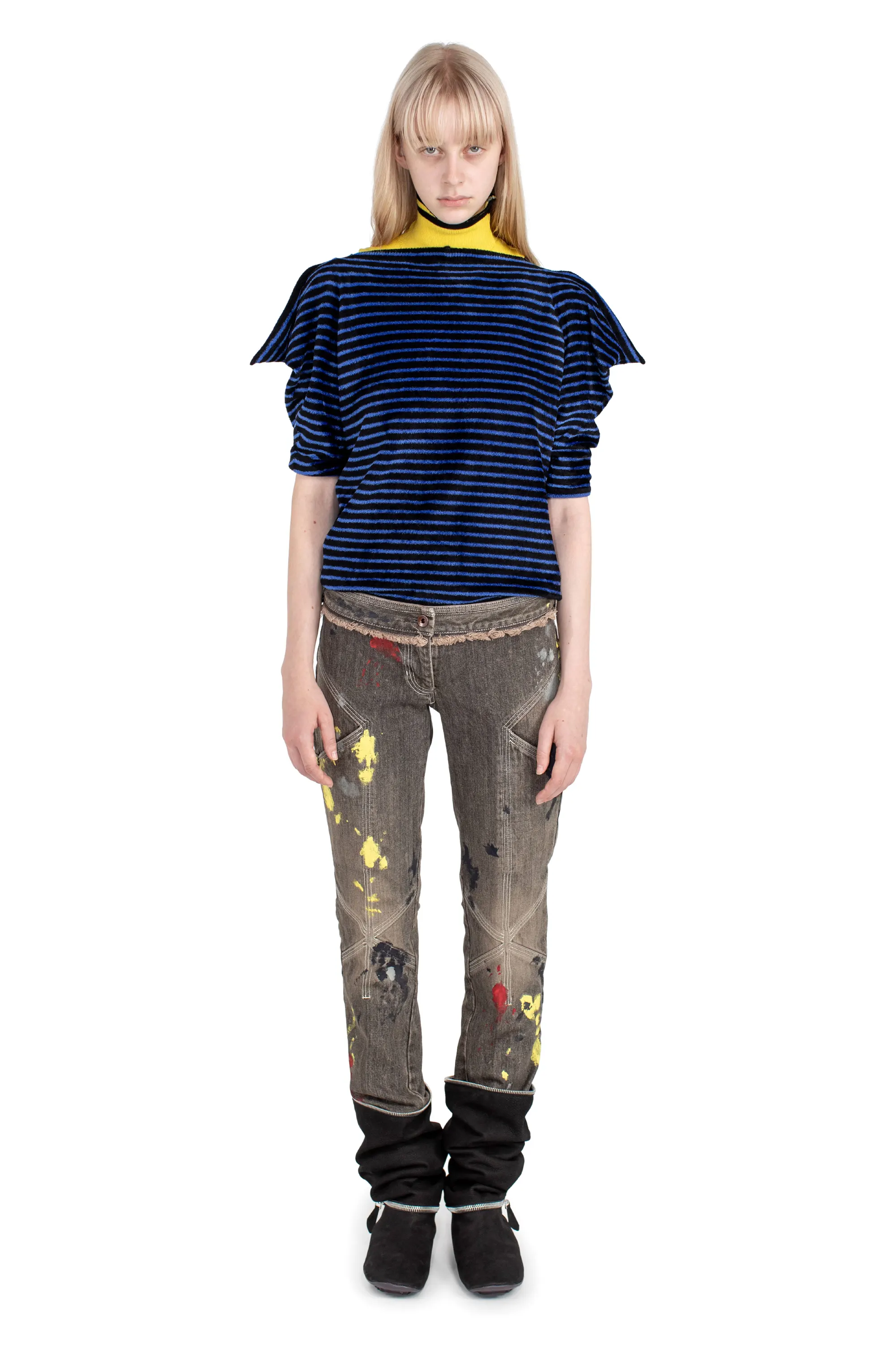 KIKO KOSTADINOV K PAINTED SLIM JEAN - WASHED BROWN