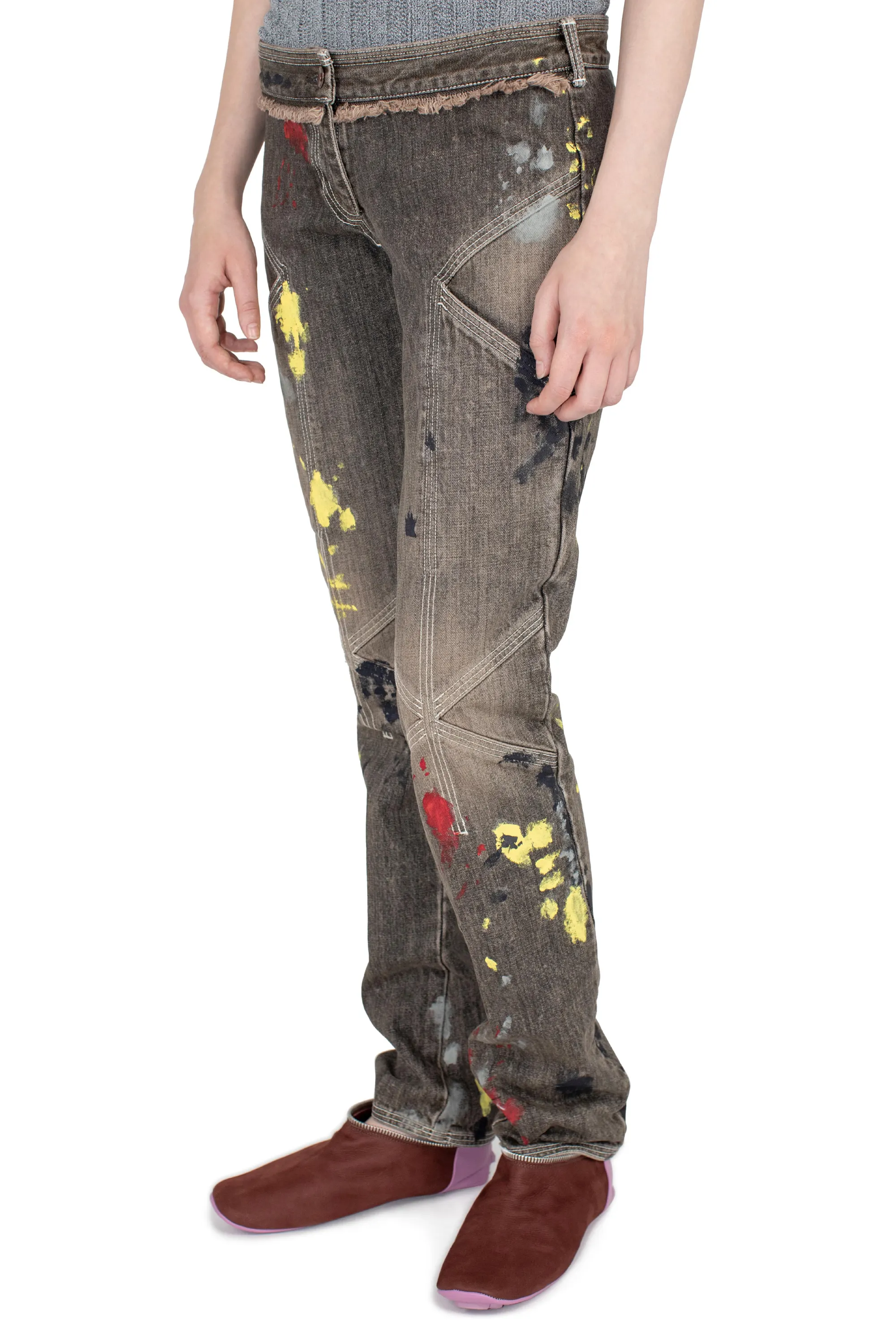 KIKO KOSTADINOV K PAINTED SLIM JEAN - WASHED BROWN