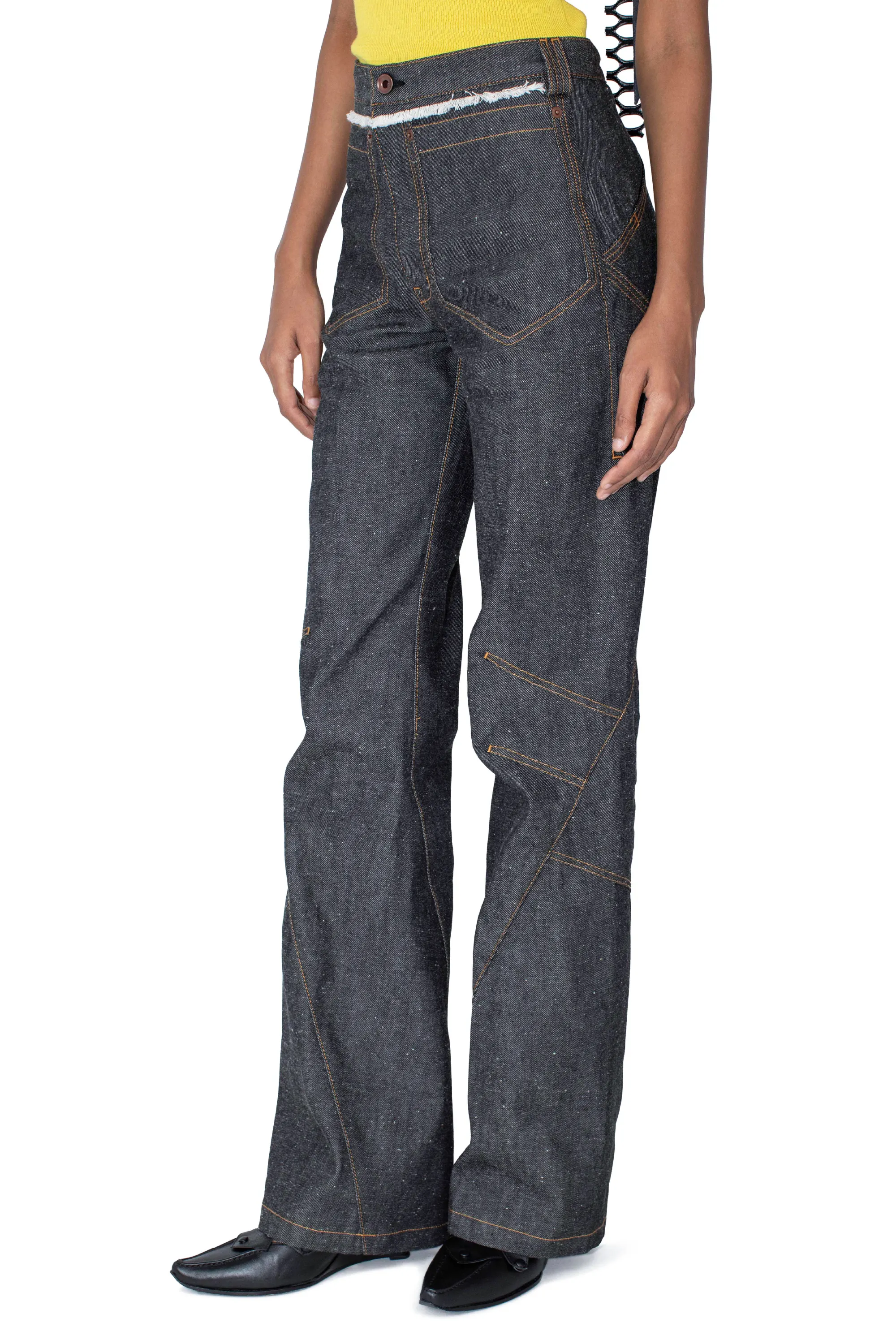 KIKO KOSTADINOV K STRAIGHT LEG JEAN - MOTTLED DARK INDIGO