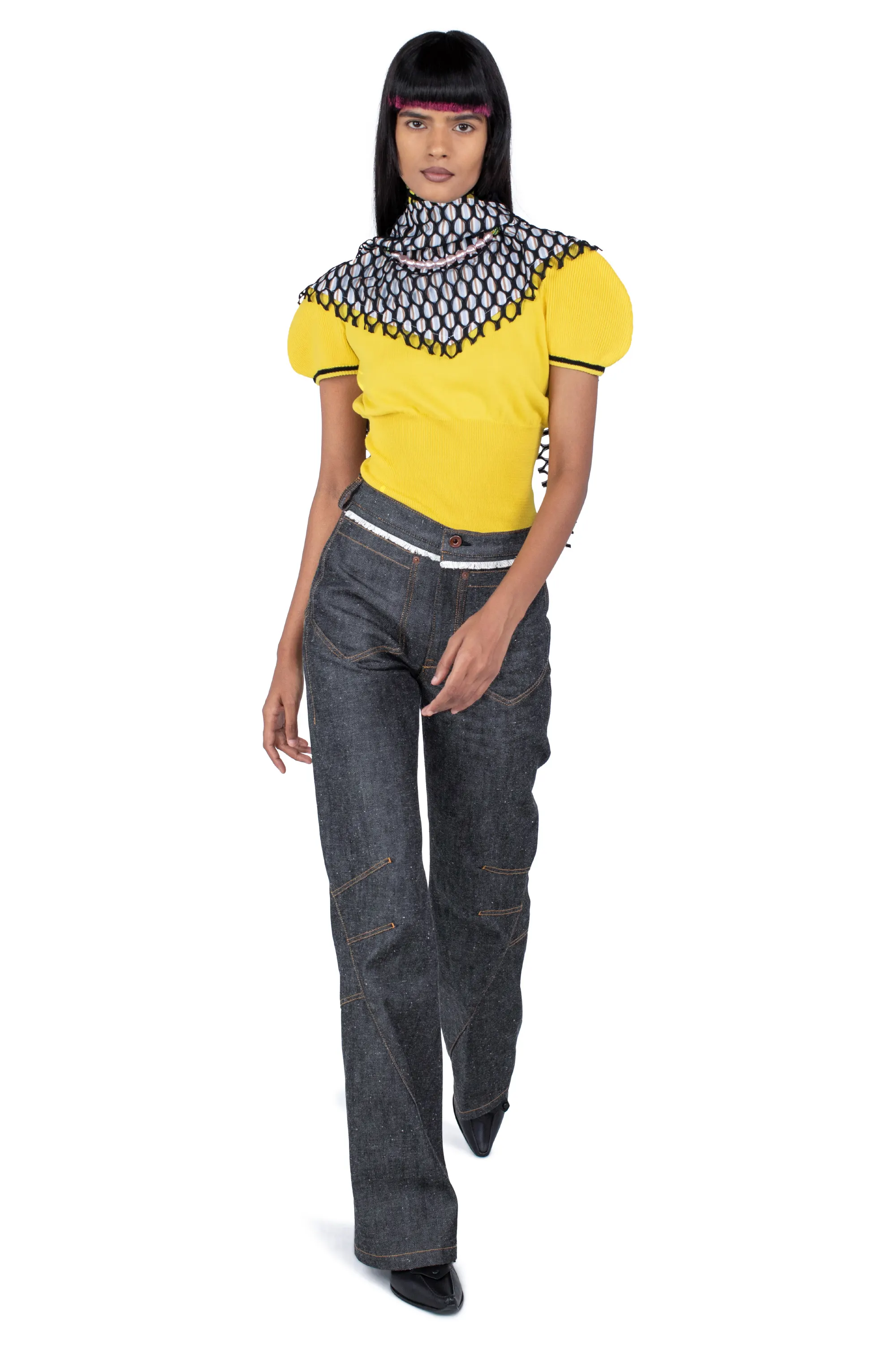 KIKO KOSTADINOV K STRAIGHT LEG JEAN - MOTTLED DARK INDIGO