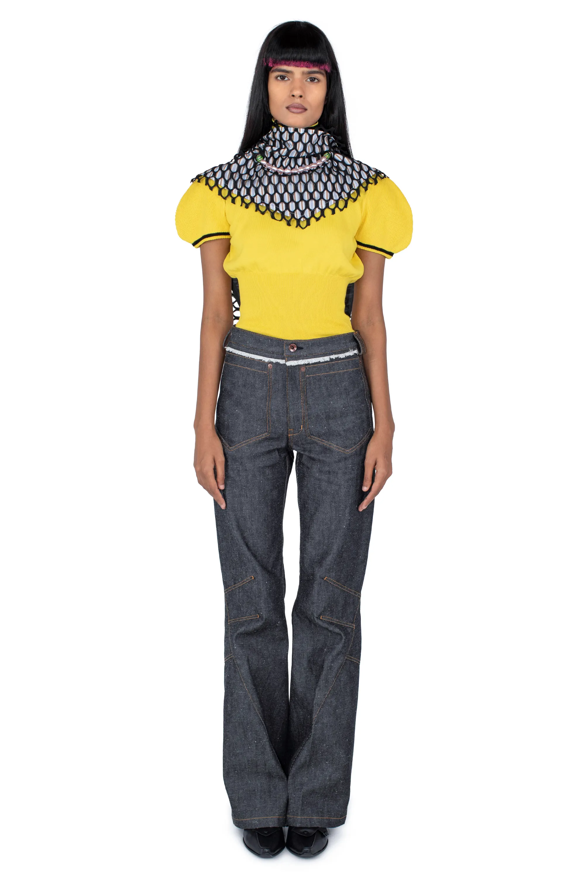 KIKO KOSTADINOV K STRAIGHT LEG JEAN - MOTTLED DARK INDIGO