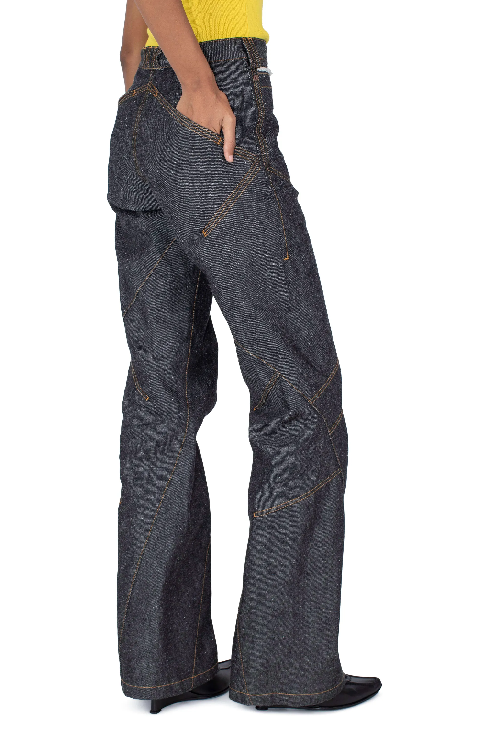 KIKO KOSTADINOV K STRAIGHT LEG JEAN - MOTTLED DARK INDIGO